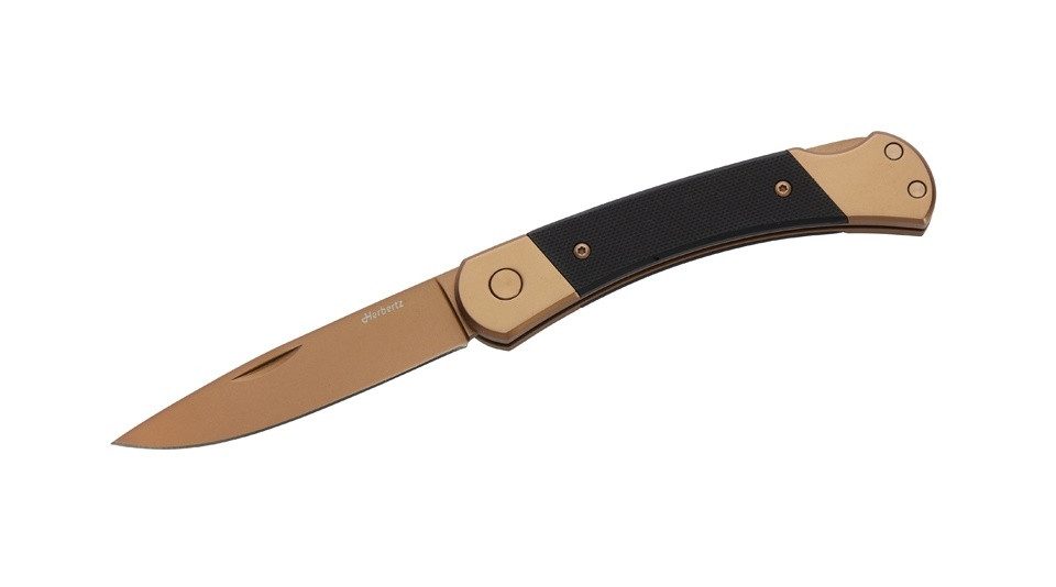 Herbertz Taschenmesser Herbertz, Taschenmesser, Titanbeschichtung Rosengold, D2, Medium, Schw, (1 St), Titanbeschichtung