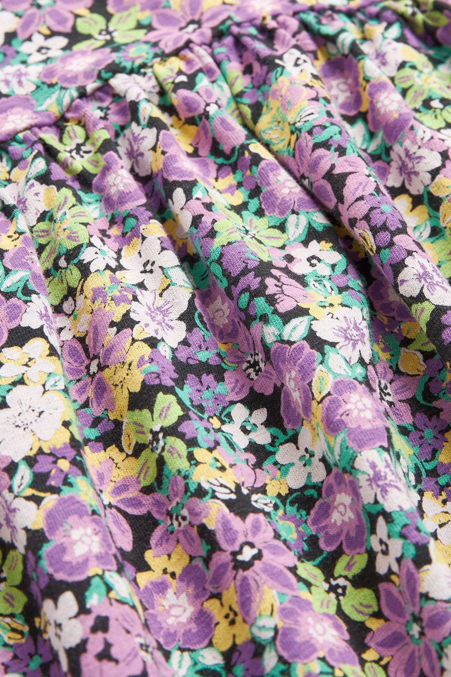 Lilac Purple/Green Jersey-Kleid Print Next Floral Ditsy Kurzärmliges (1-tlg) Jerseykleid