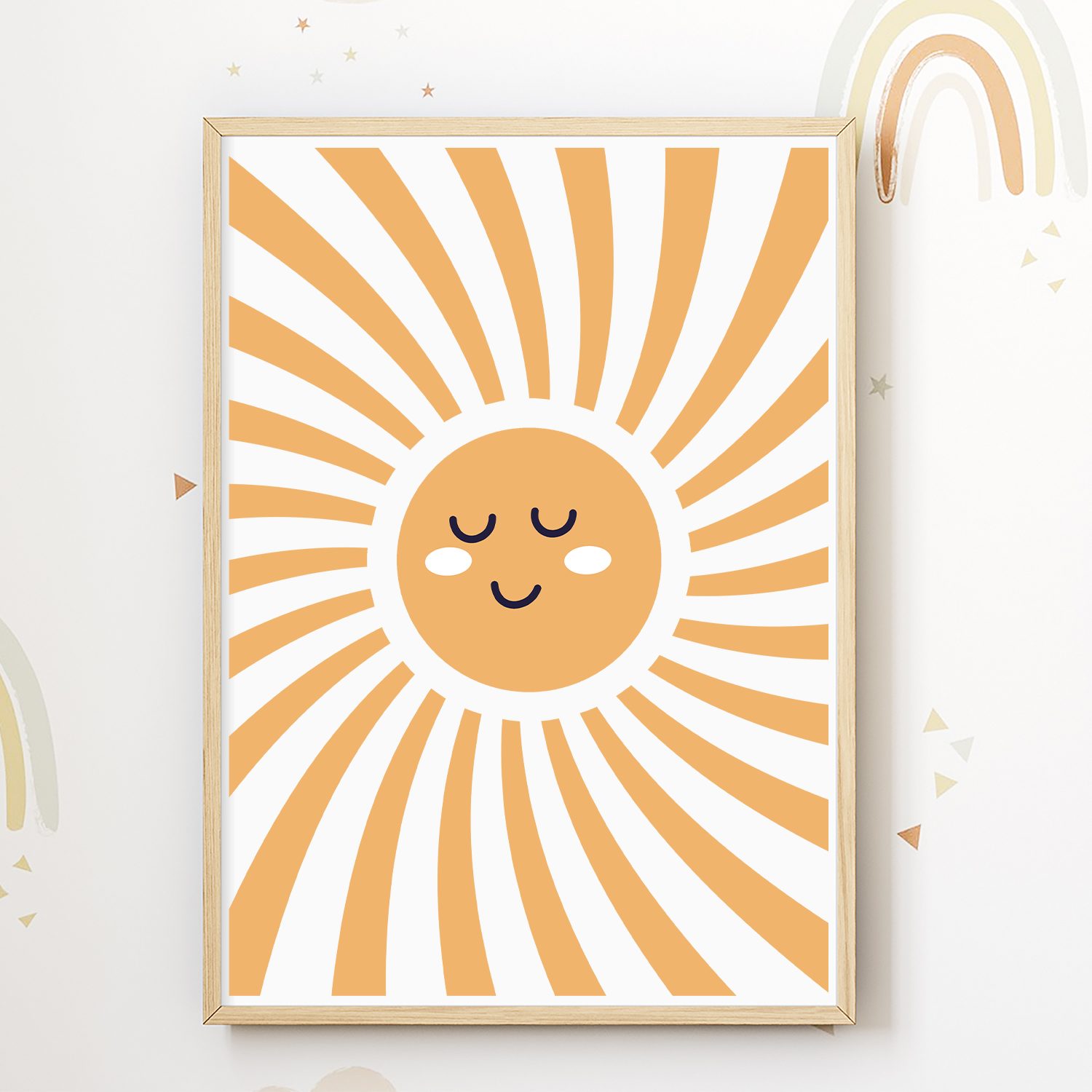 Tigerlino Poster Sonne Boho Bild Kinderzimmer Wandbild Babyzimmer Poster Dekoration