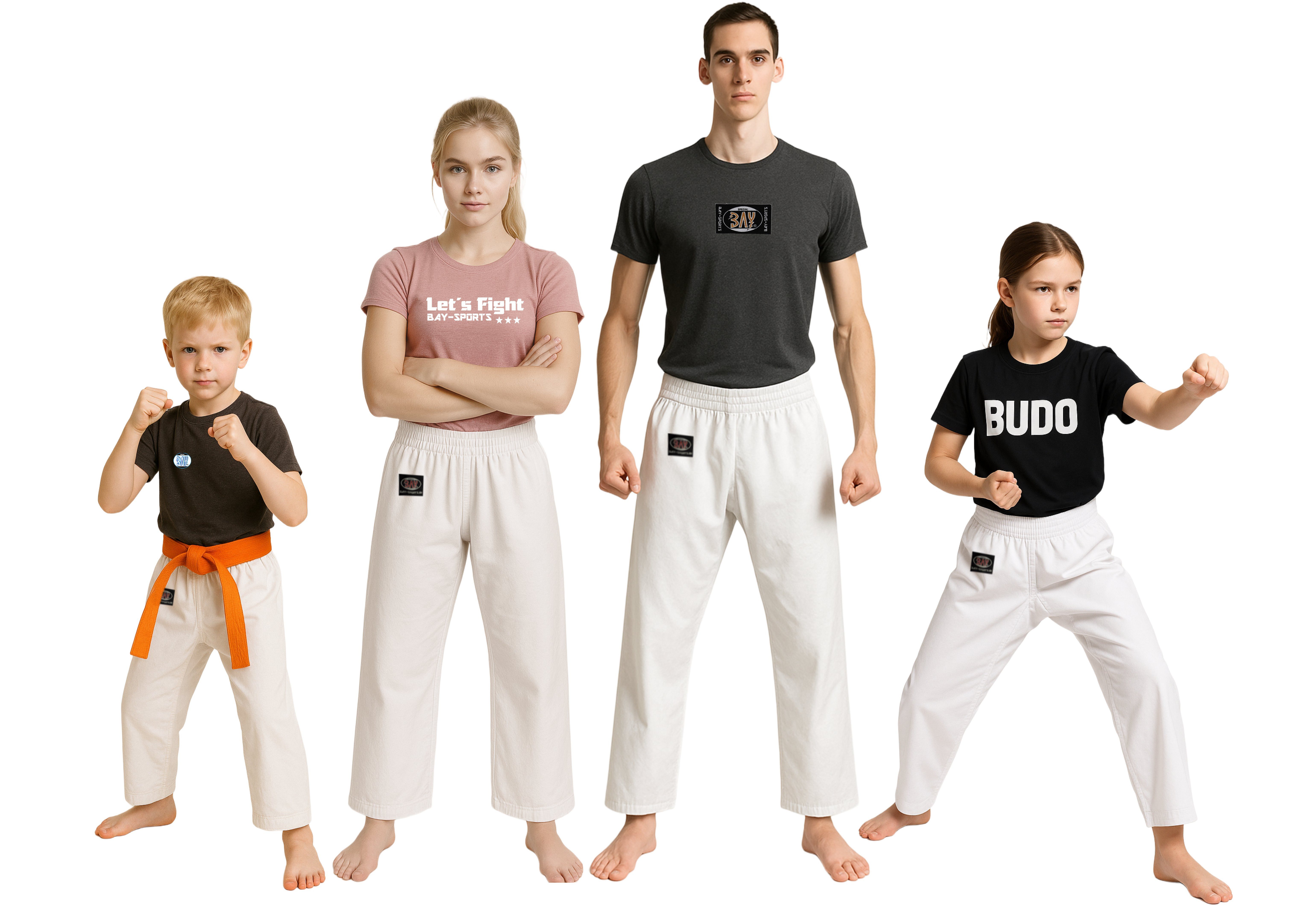 BAY-Sports Sporthose Kampfsporthose Traditional Basic Karatehose 8 UZ weiß Baumwolle Hose (Traditional, Stück) 100% Baumwolle, leichtes, strapazierfähig, solide