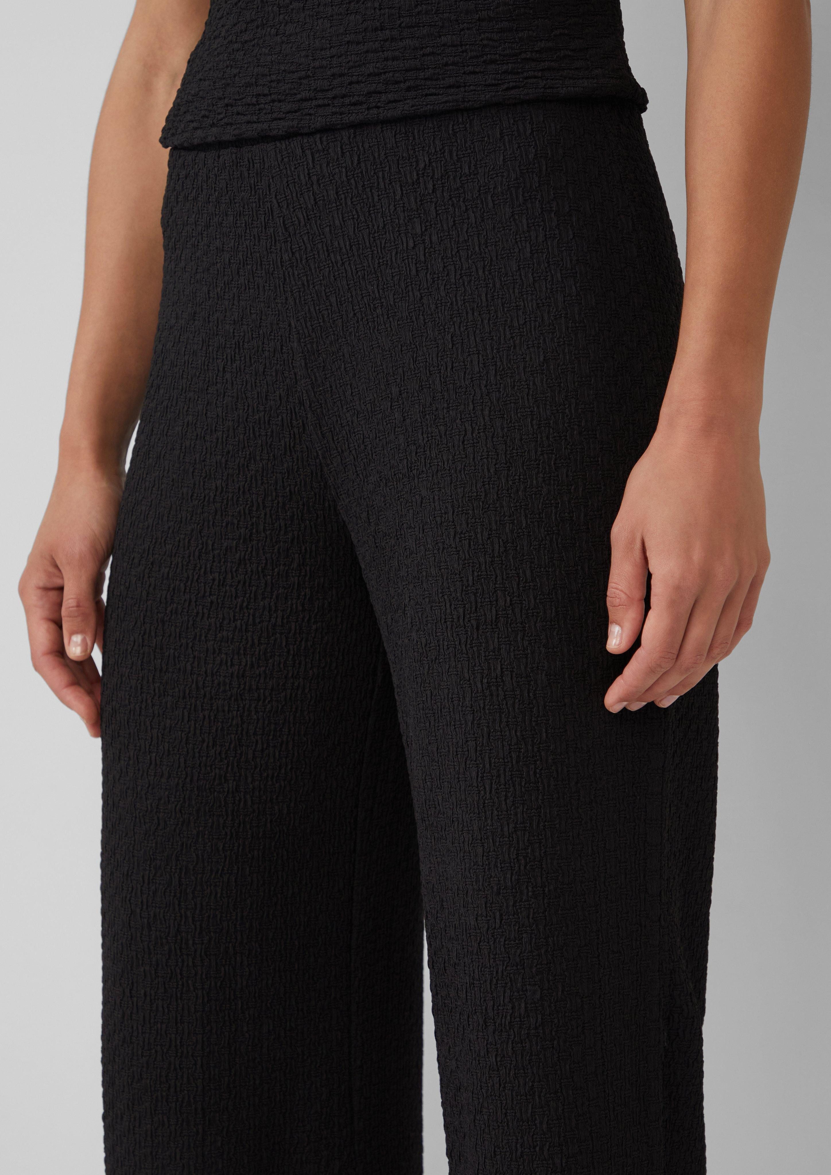 s.Oliver BLACK LABEL Stoffhose Strukturierte Culotte günstig online kaufen