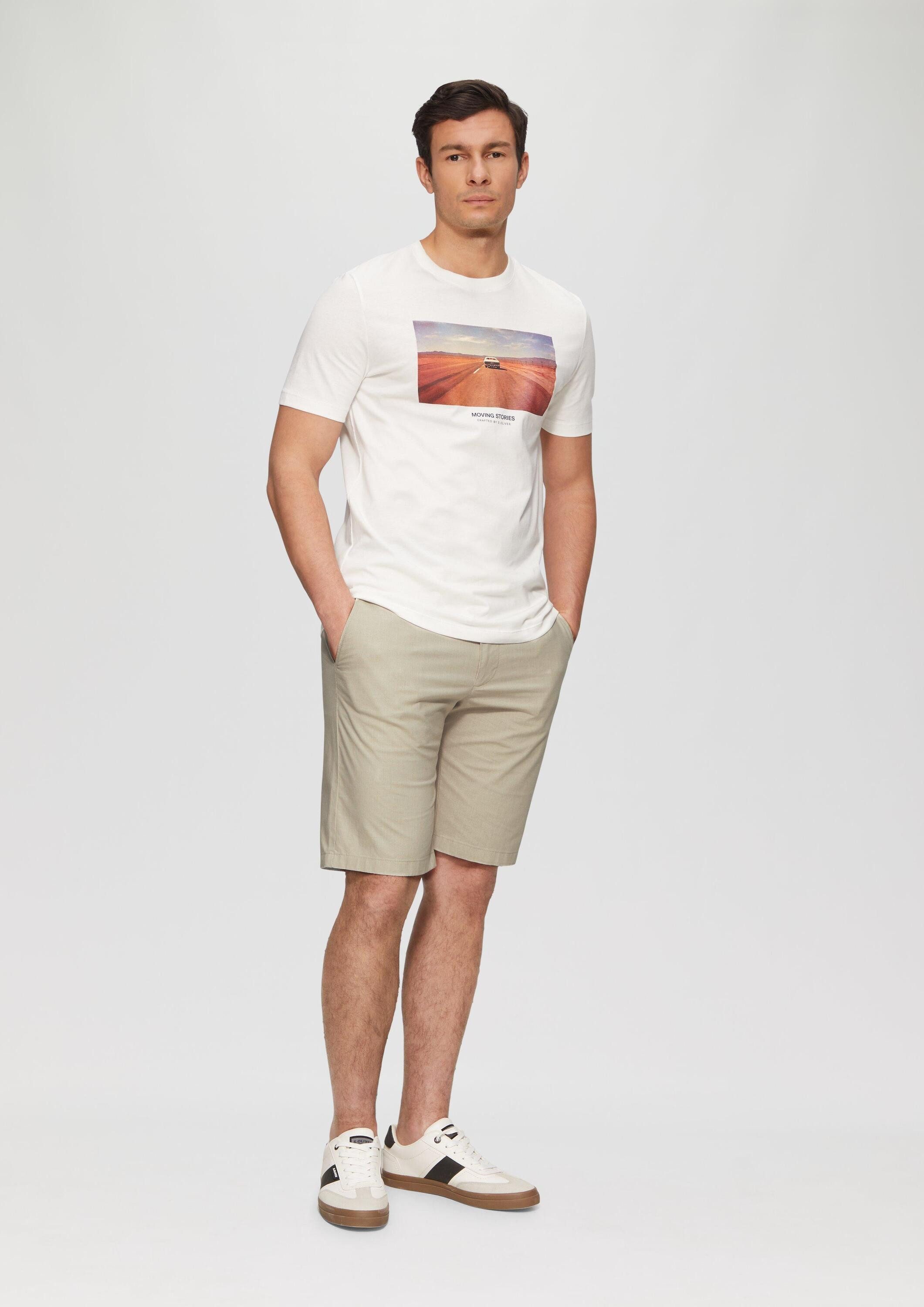 s.Oliver Shorts Bermuda PHOENIX Chino-Shorts aus Baumwollstretch in melierter Optik