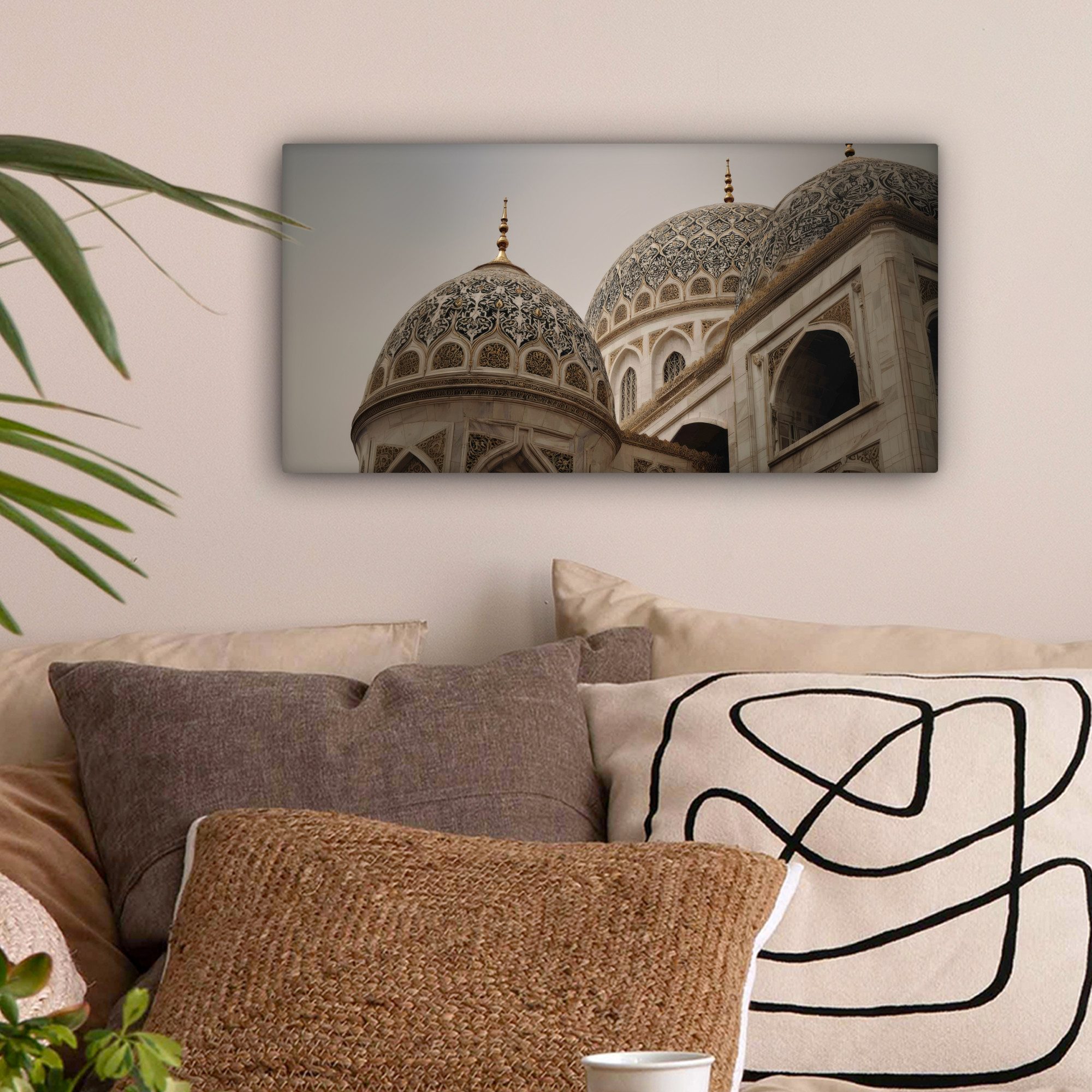 OneMillionCanvasses® Leinwandbild Panorama Mosaikkuppeln - Goldene günstig online kaufen
