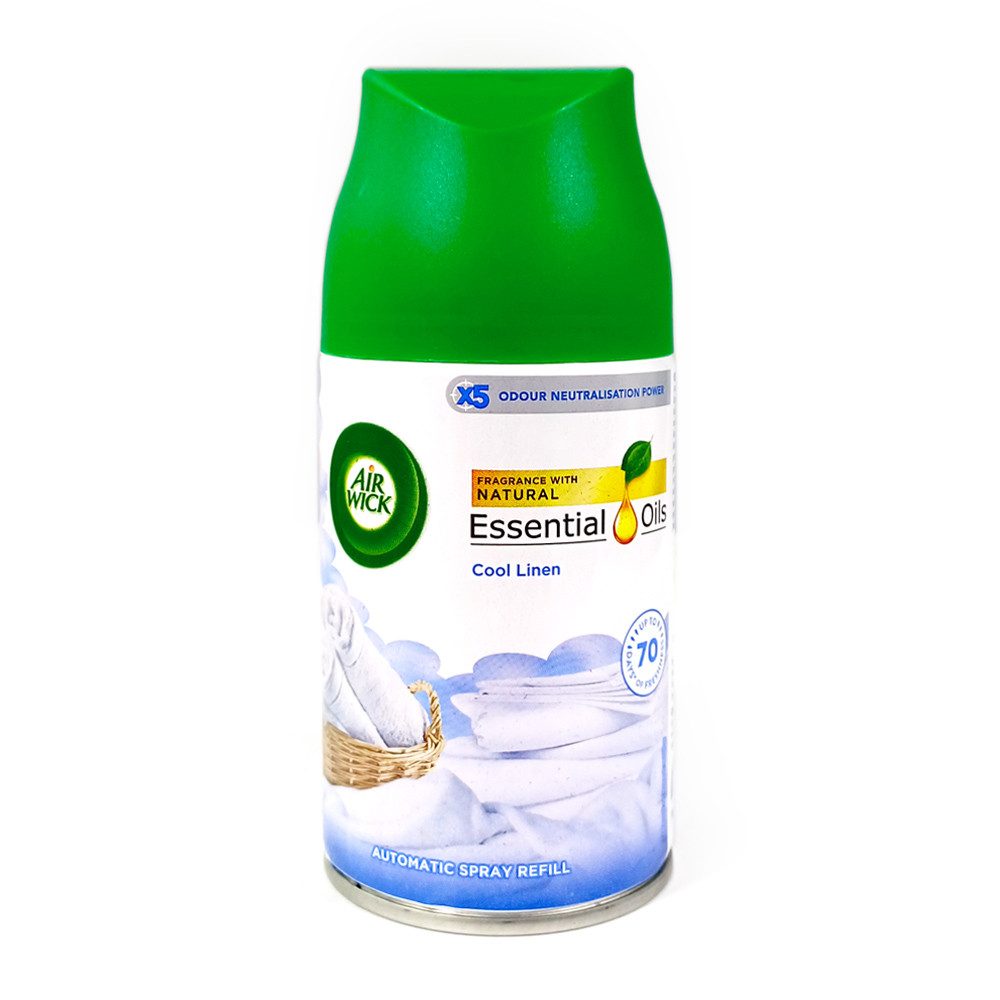 Air Wick Raumduft-Nachfüllflasche Freshmatic Cool Linen, 250 ml (1 Nachfüller), enthält natürliche ätherische Öle