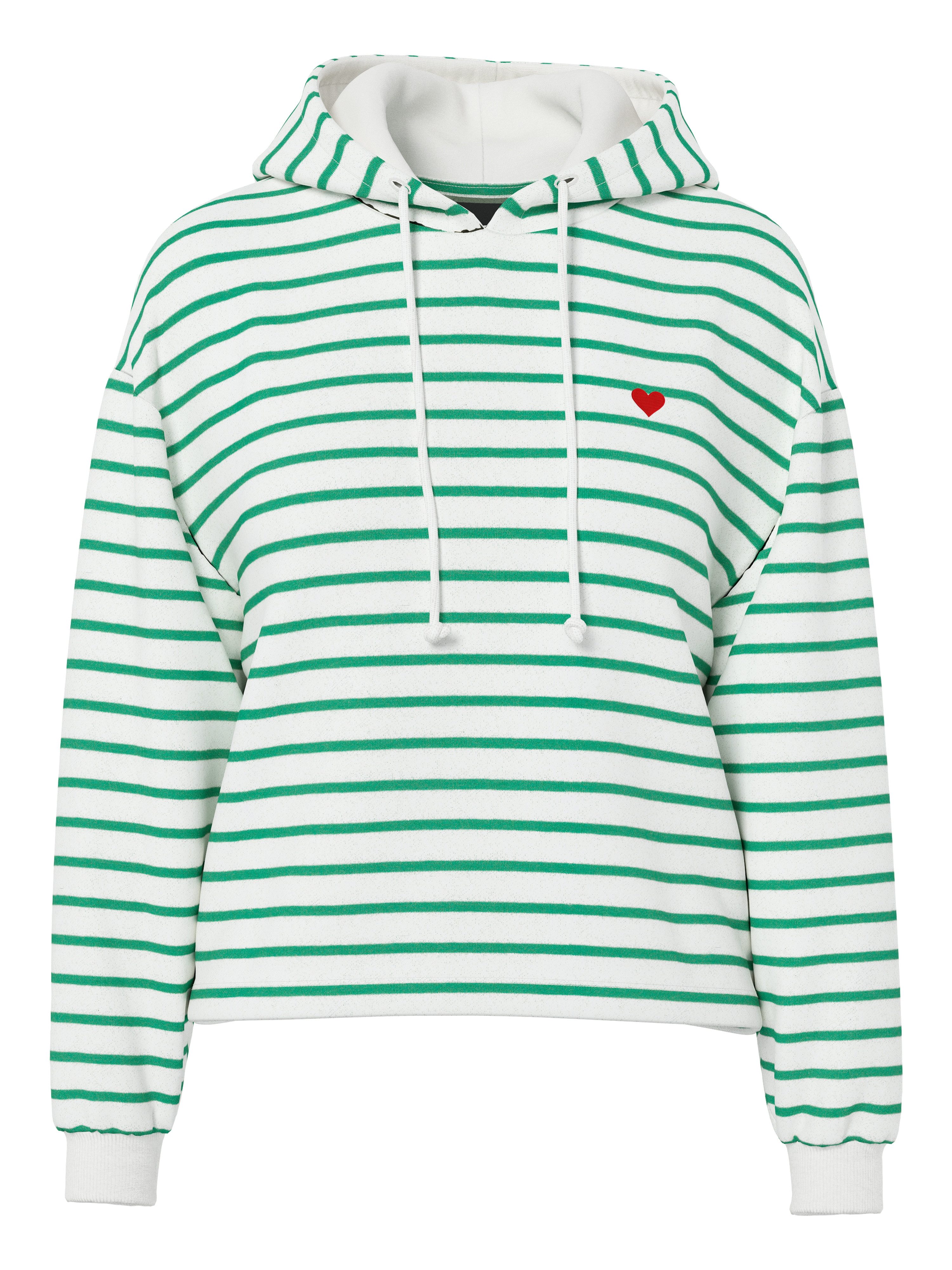 pieces Kapuzensweatshirt PCCHILLI LS HOODIE STRIPES EMB NOOS BC Baumwollmischung, regular fit