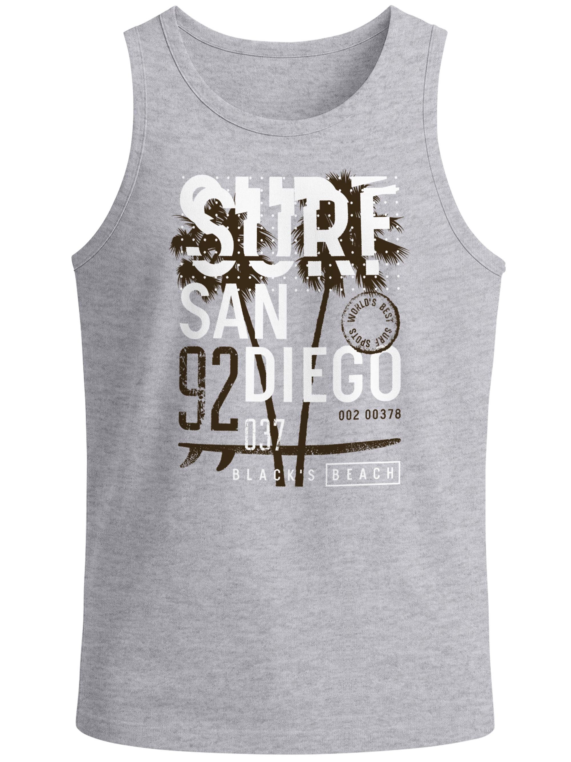 Neverless Tanktop Herren Tank-Top Surf Design San Diego Palmen Beach Strand Sommer mit Print – Bild 4 von 5