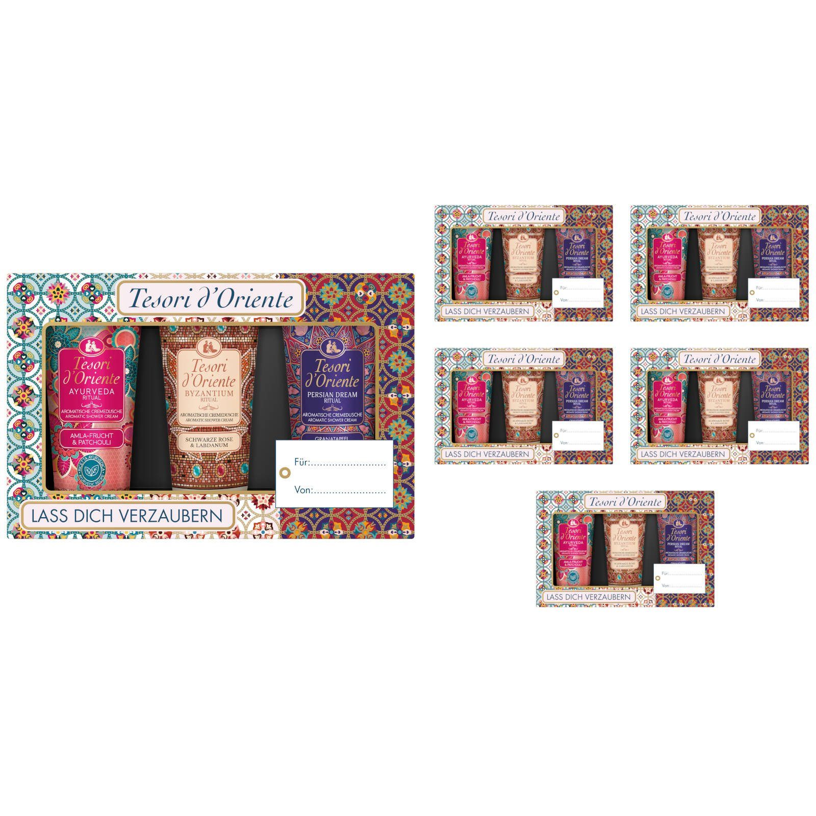 Tesori d´Oriente Pflege-Geschenkset Persian Byzantium Geschenkset Set 6x Cremedusche Dream Ayurveda