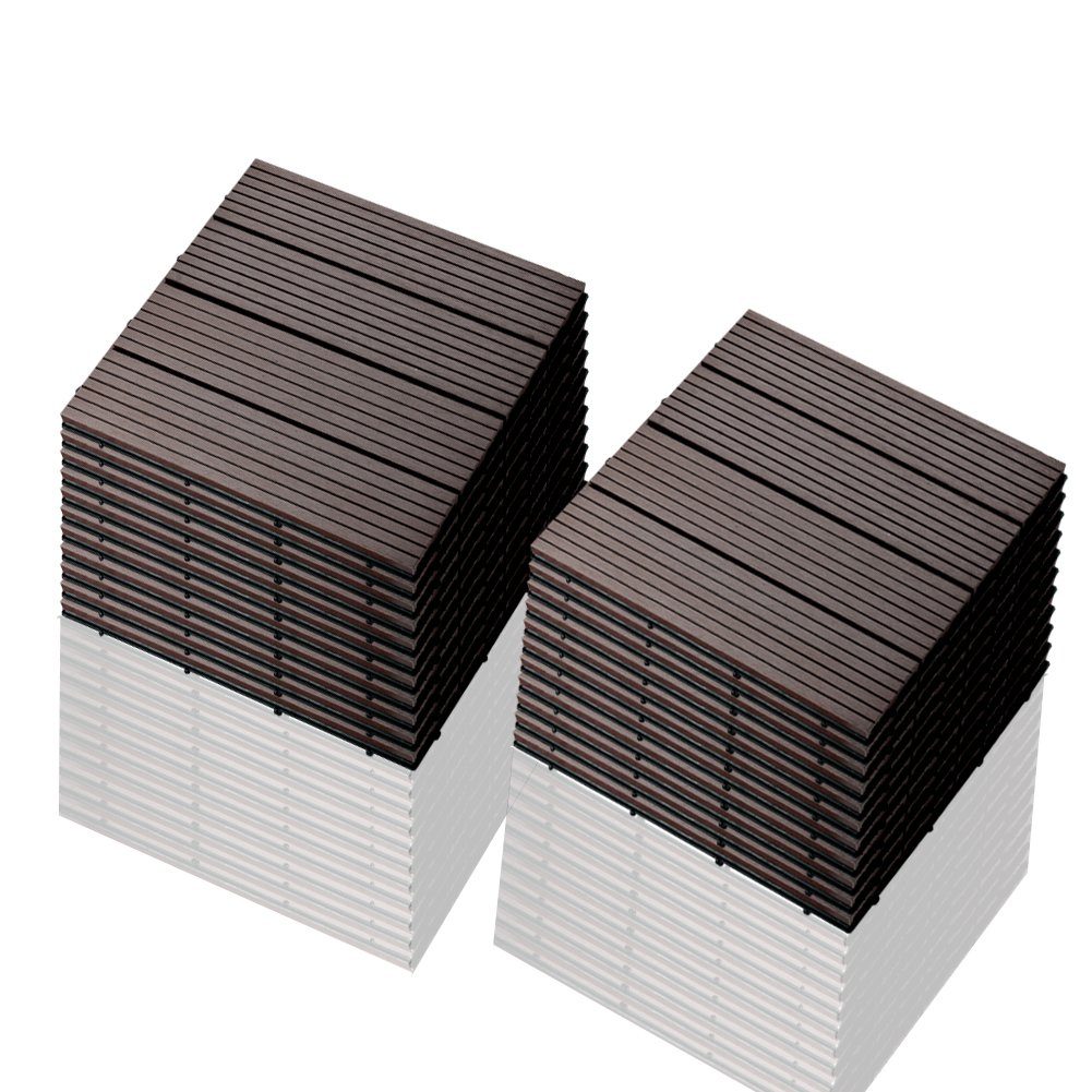 euroharry WPCFliesen 1qm 30x30 cm WPC Fliese Terrassen fliesen