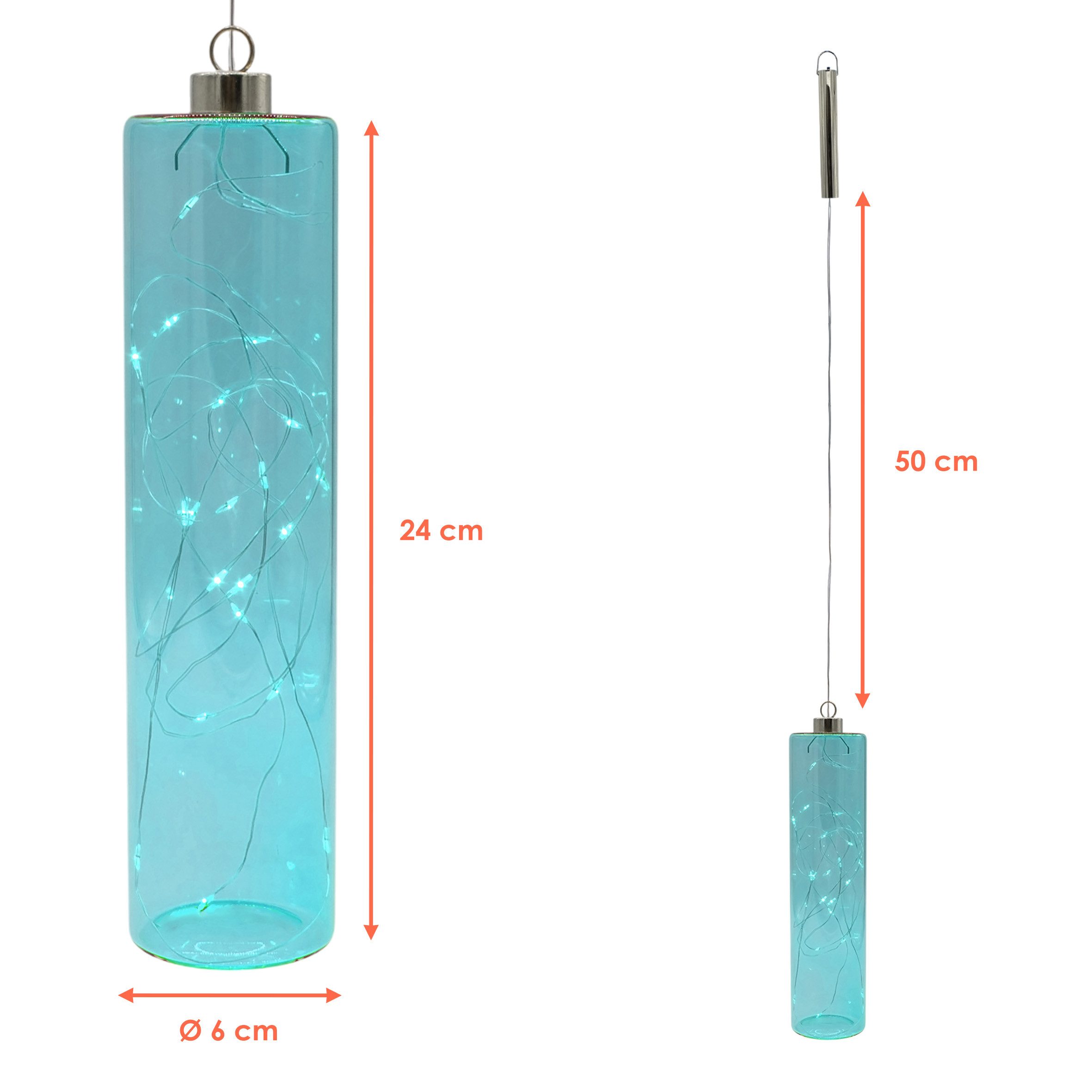 Spetebo LED Pendelleuchte Glas - 24 x 6 cm, mit Timer, LED fest integriert, günstig online kaufen