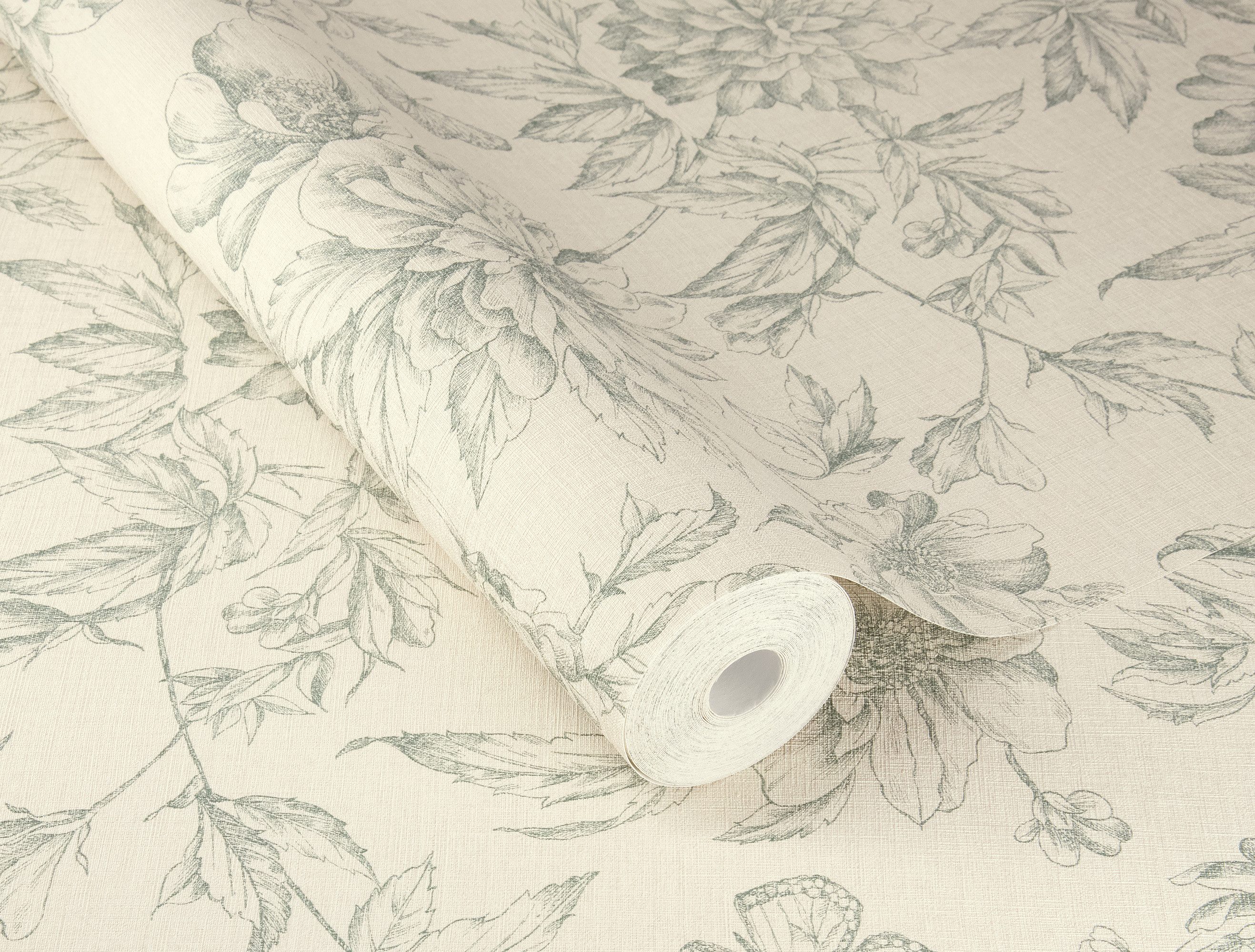 Rasch Vliestapete Vliestapete floral grün 793925