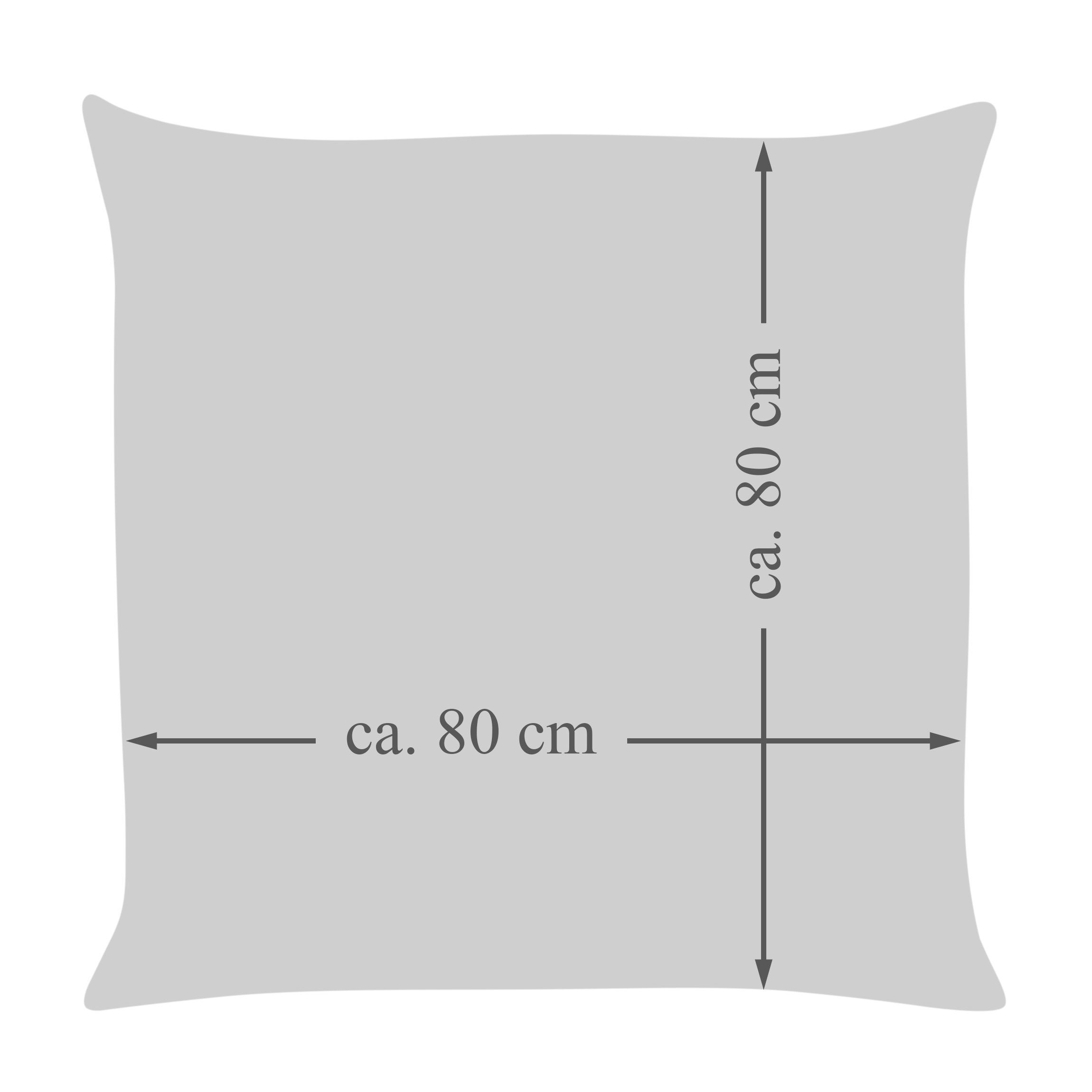 Balkon, für 80x80 Kissenhülle, mit Anthrazit Schlafzimmer, Reißverschluss Deko, Baumwolle Kinder Zierkissen; cm Amilian Dekokissen Weiß Waffel Dekoratives Kopfkissen; Sofakissen: Füllung Wohnzimmer, und Kissen;