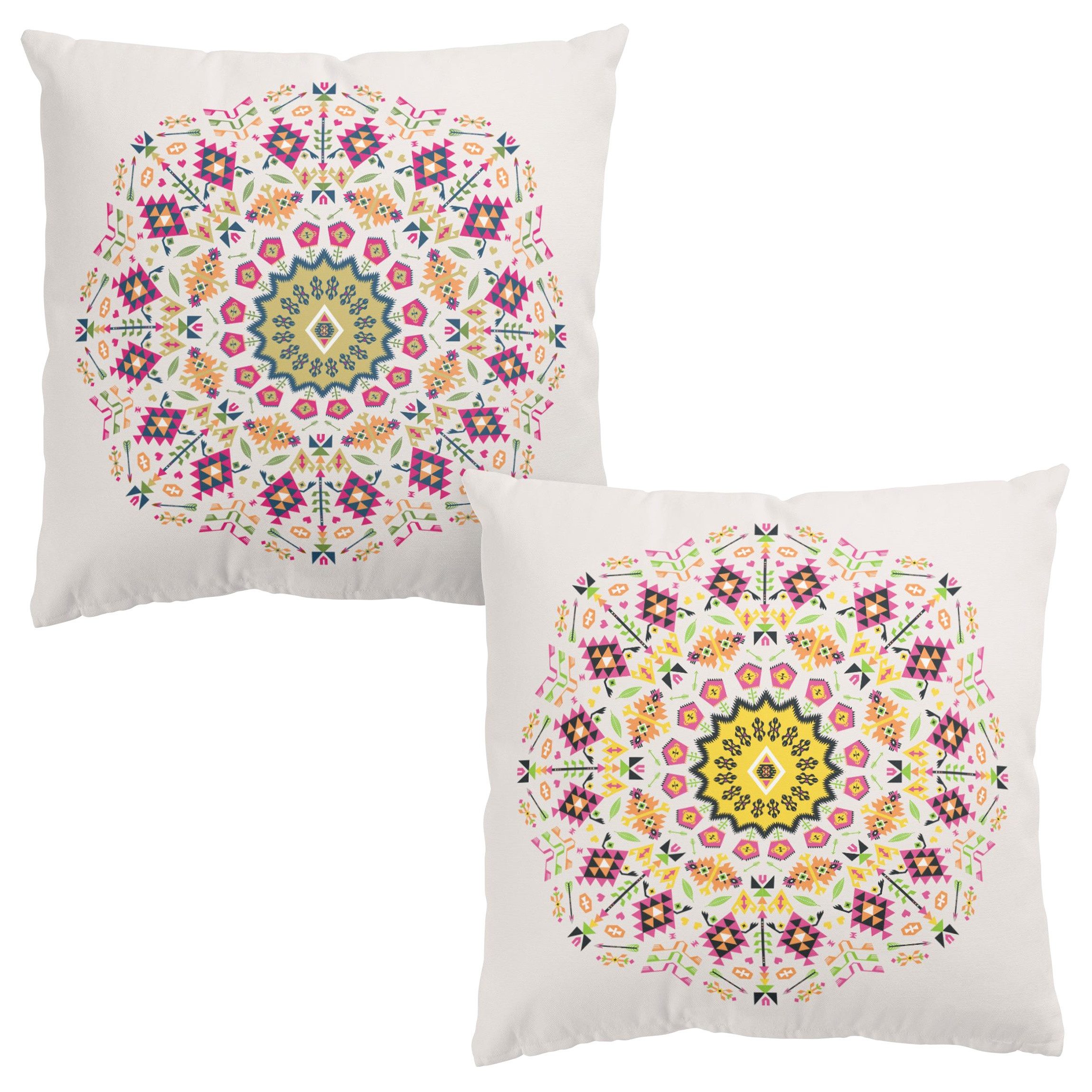 Bilderdepot24 Dekokissen 2-teilig drinnen / draußen Kissenhülle bunt Muster Illustration, Bezug mit / ohne Füllung Zierkissen Outdoor Sofa Bett