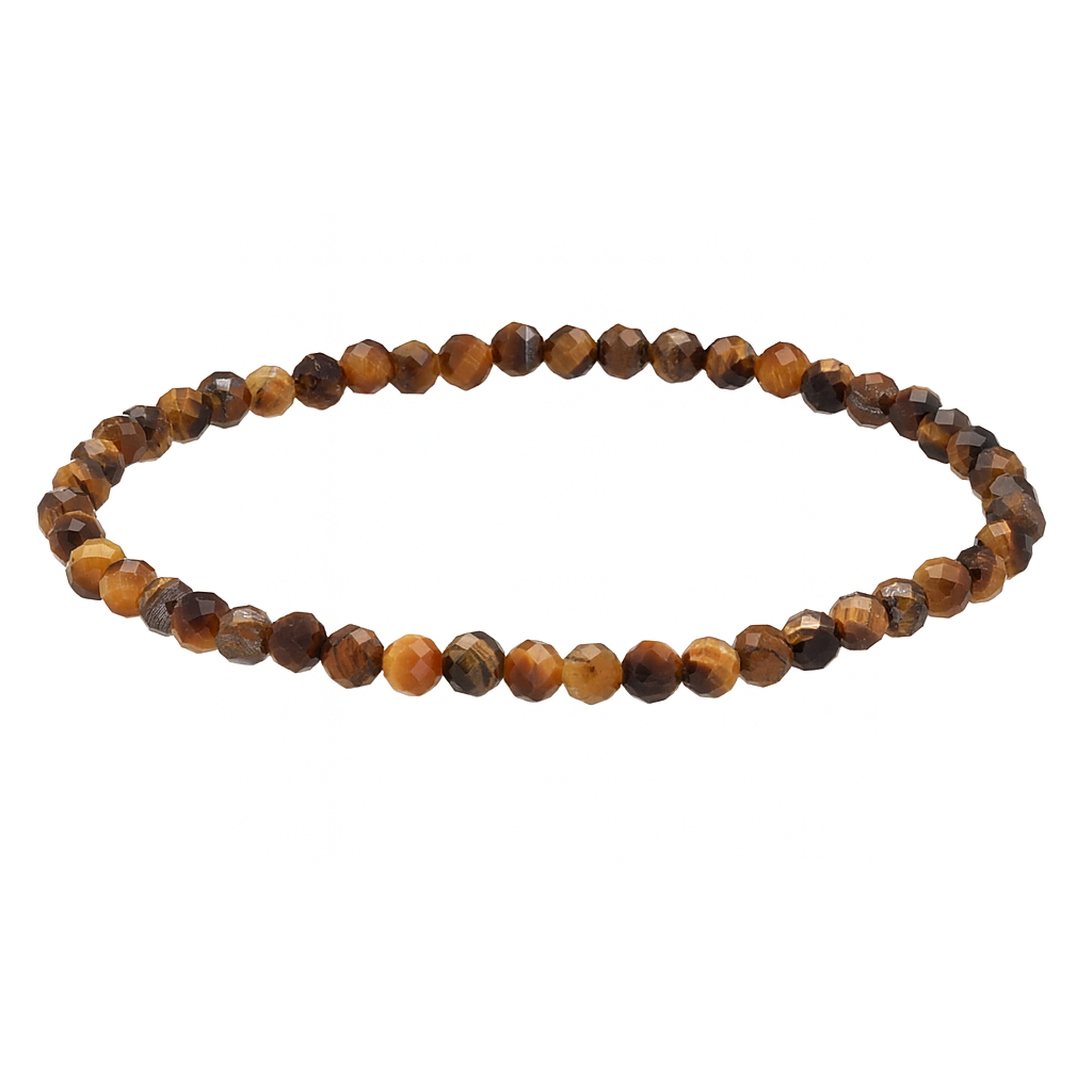 Lebensquelle Plus Armband Tigerauge, facettiertes Armband, 4 mm