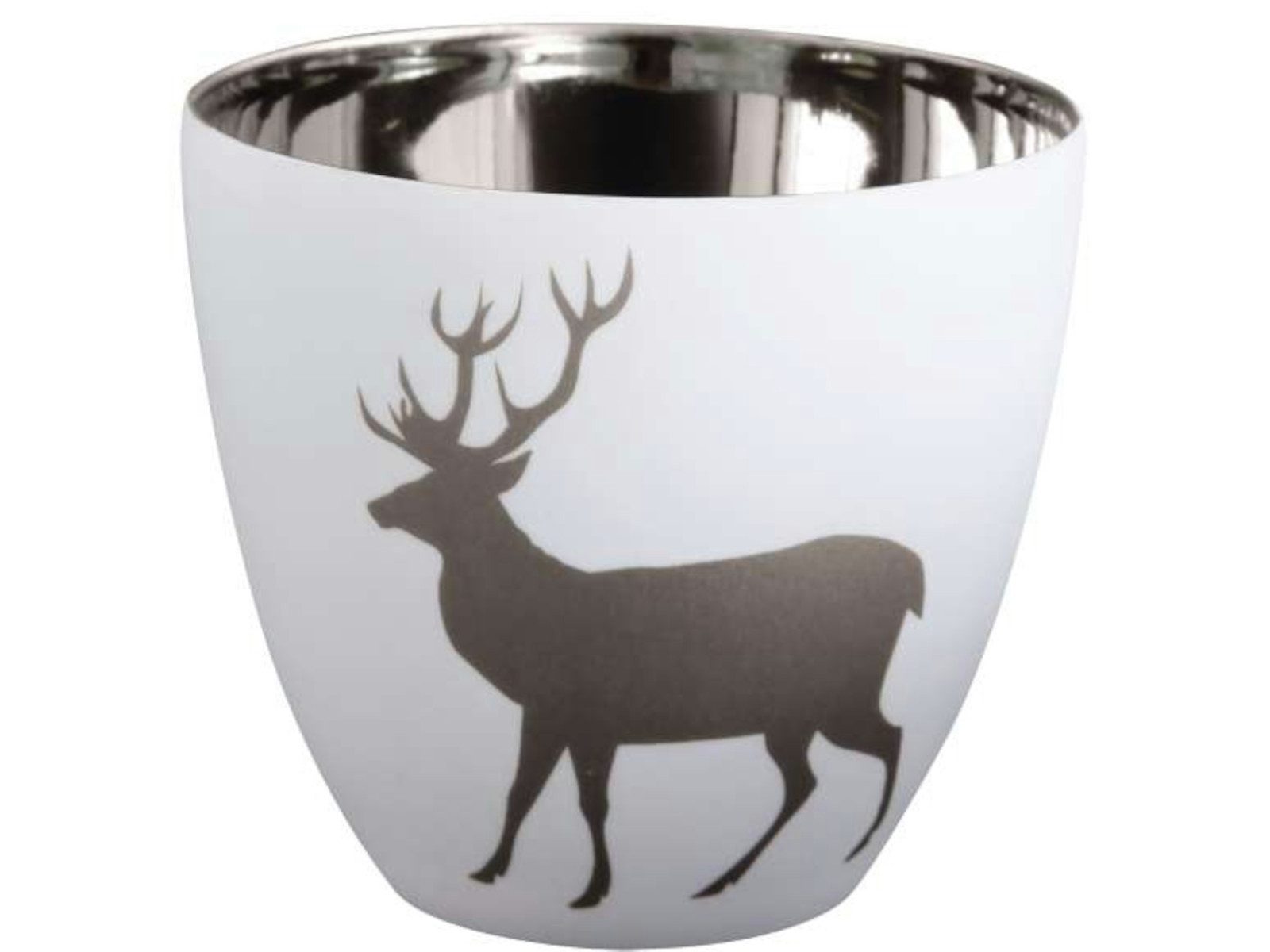 ASA SELECTION Windlicht Windlicht Hirsch weiss/silber 6,4 cm