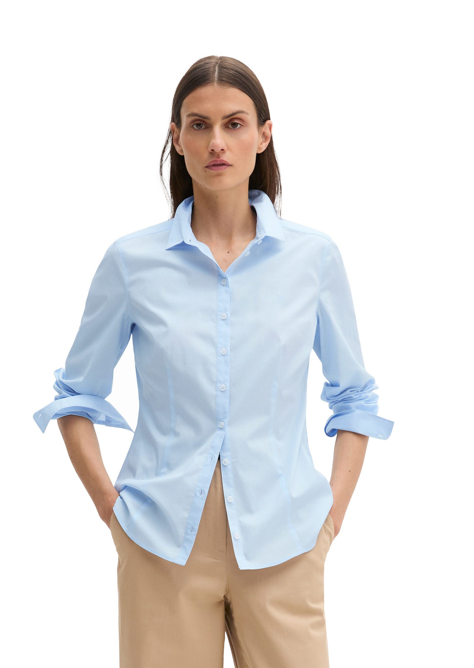 Marc O'Polo Langarmbluse in Stretch-Popeline-Qualität