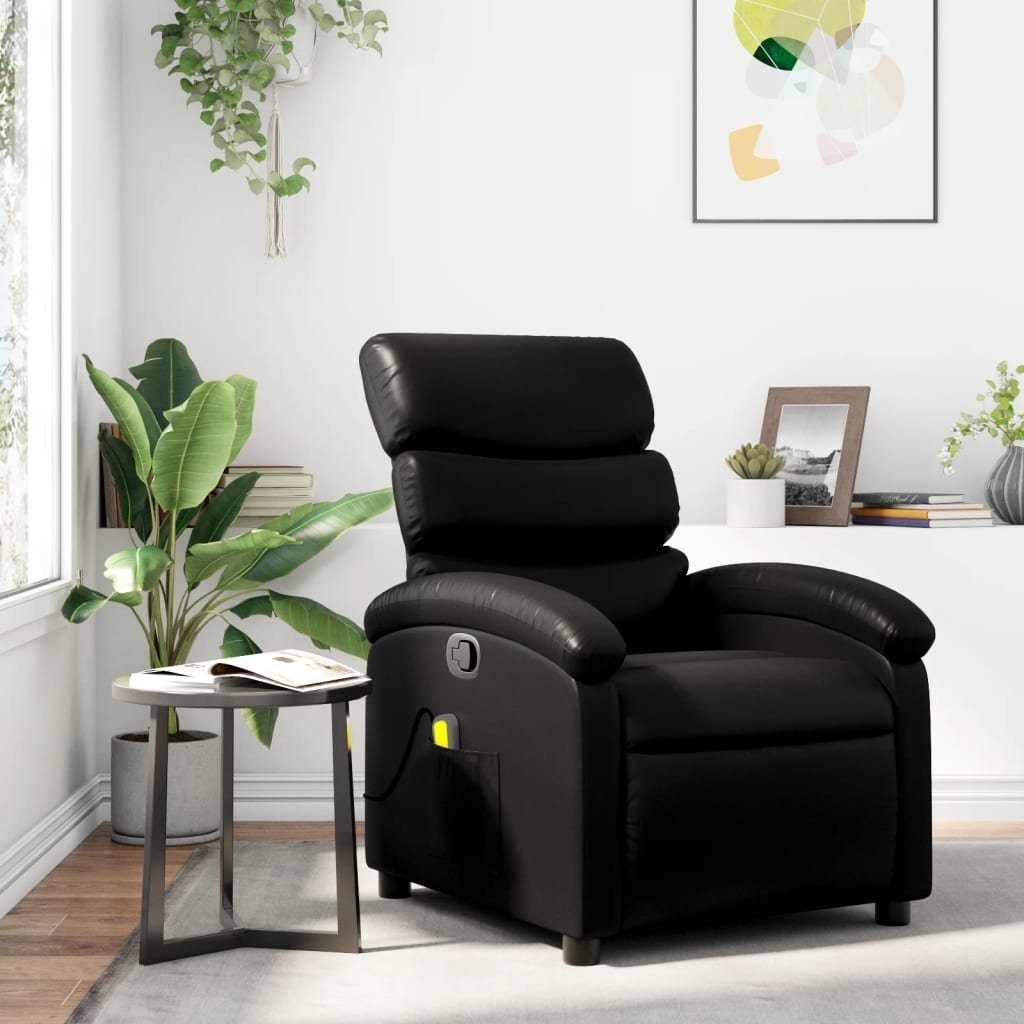vidaXL Sessel Massagesessel Schwarz Kunstleder (1-St) günstig online kaufen
