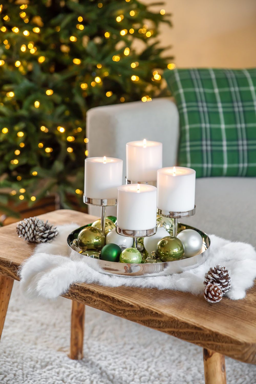 EDZARD Adventskranz Marabella, Silber-Optik, Edelstahl, vernickelt, hochglanzpoliert, H 16 cm