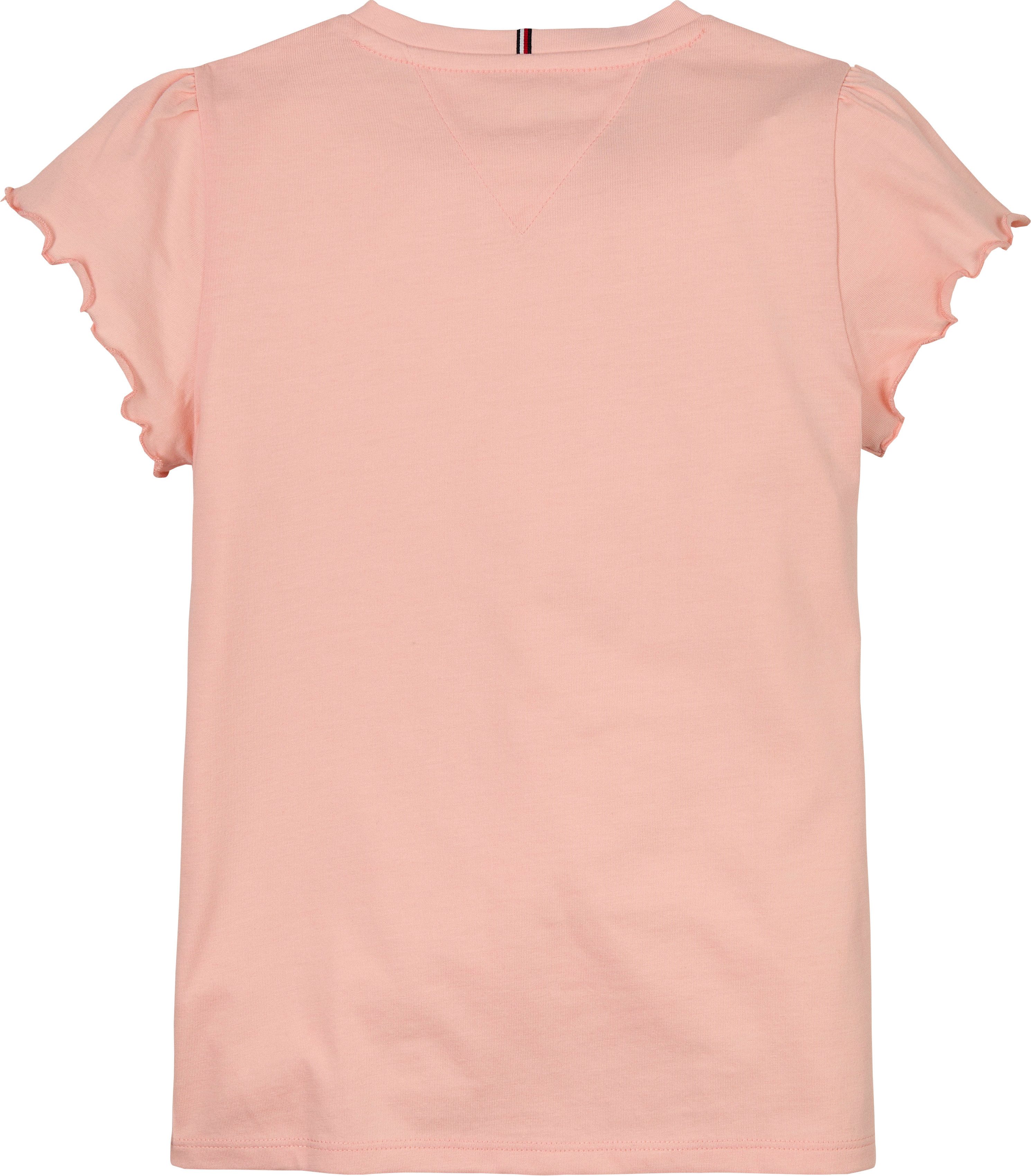 Tommy Hilfiger T-Shirt ESSENTIAL RUFFLE SLEEVE TOP S/S mit gewelltem Ärmelabschluss