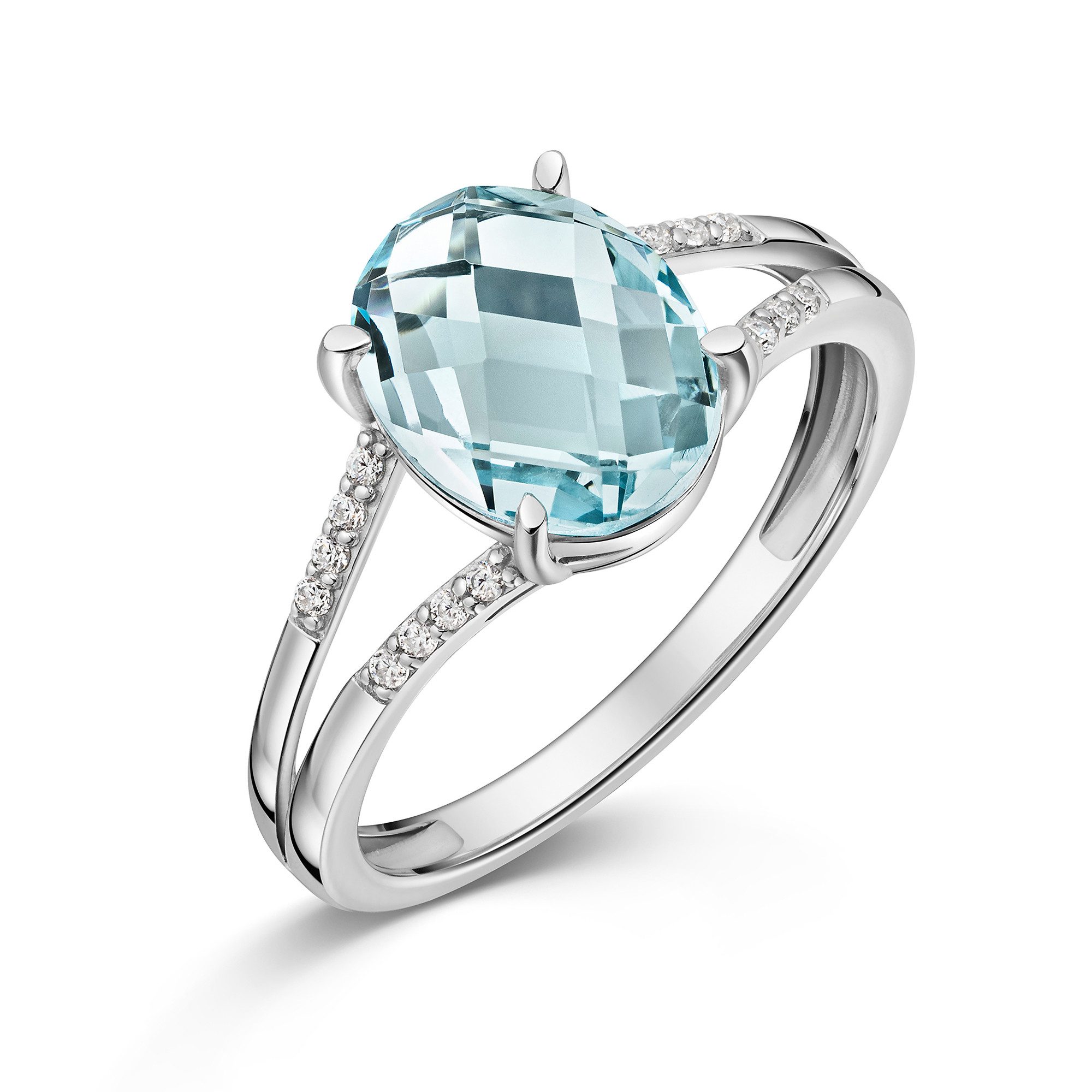 Firetti Fingerring Schmuck Geschenk Silber 925 Damenring Ring ovale Form, mit Zirkonia (synth), Glasstein