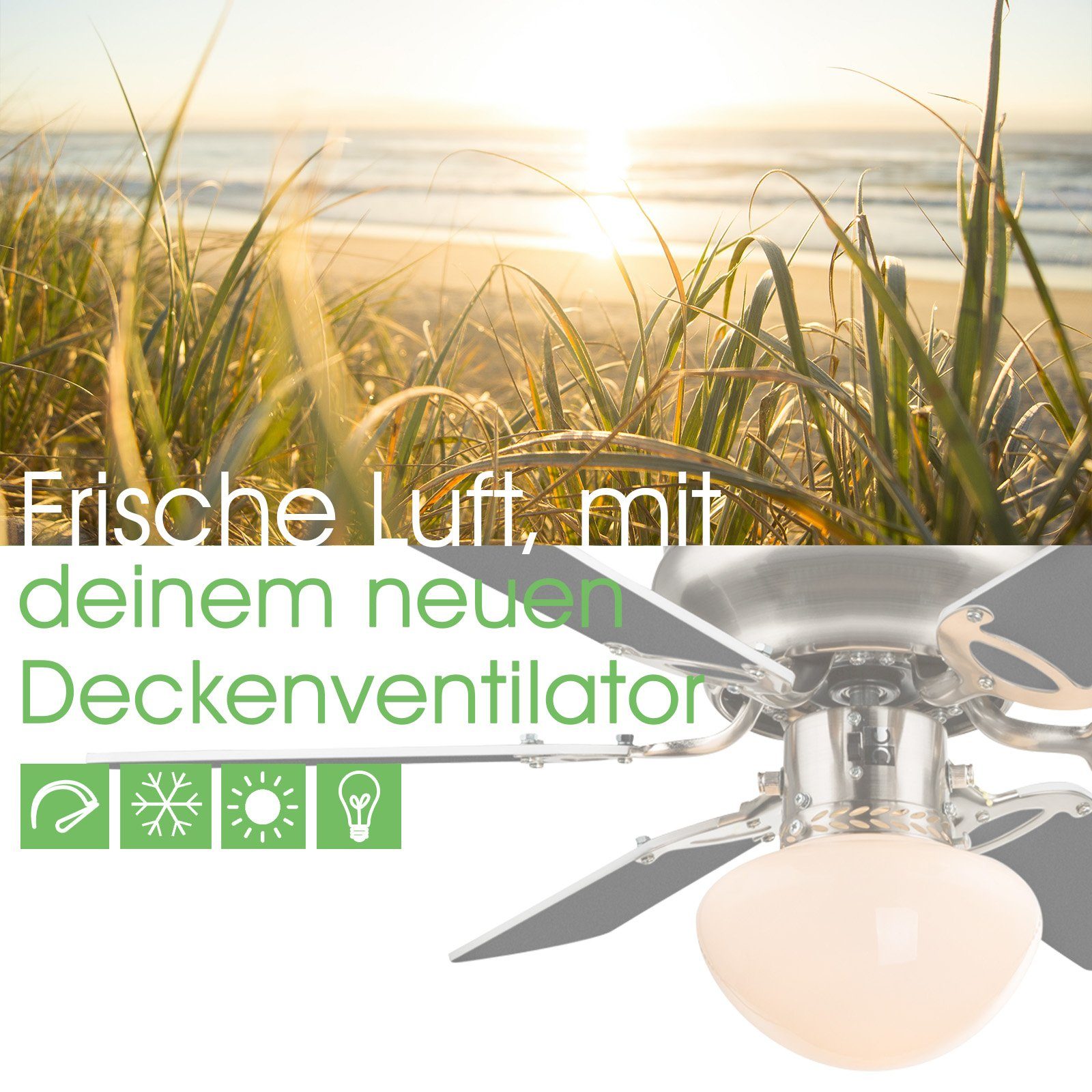 bmf-versand Deckenventilator Deckenventilator Luftkühler mit Leuchte Licht inkl. Beleuchtung