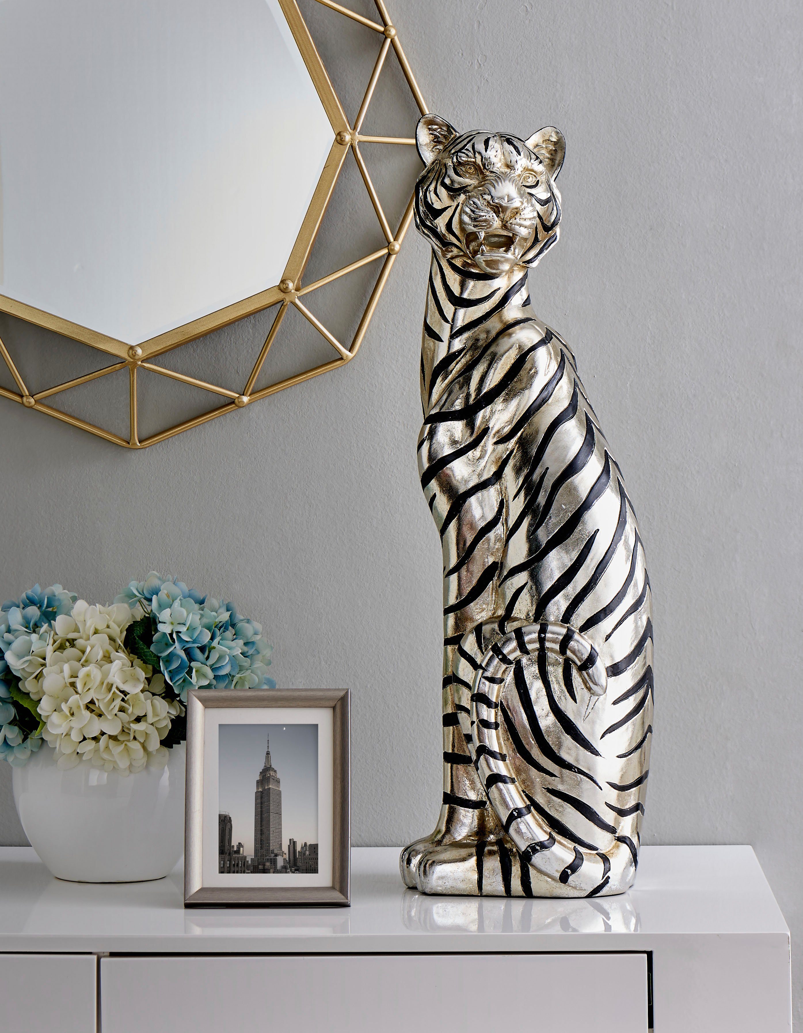Leonique Dekofigur Sitzender Tiger, Dekoobjekt, Höhe 74cm | Dekofiguren