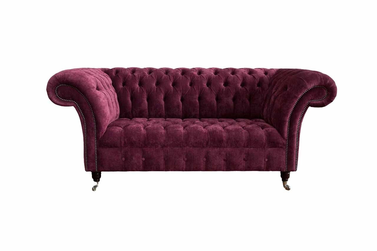 Xlmoebel Chesterfield-Sofa Luxus Rosa 2-Sitzer Sofa aus Textil im eleganten Design, 1 Teile, Made in Europa