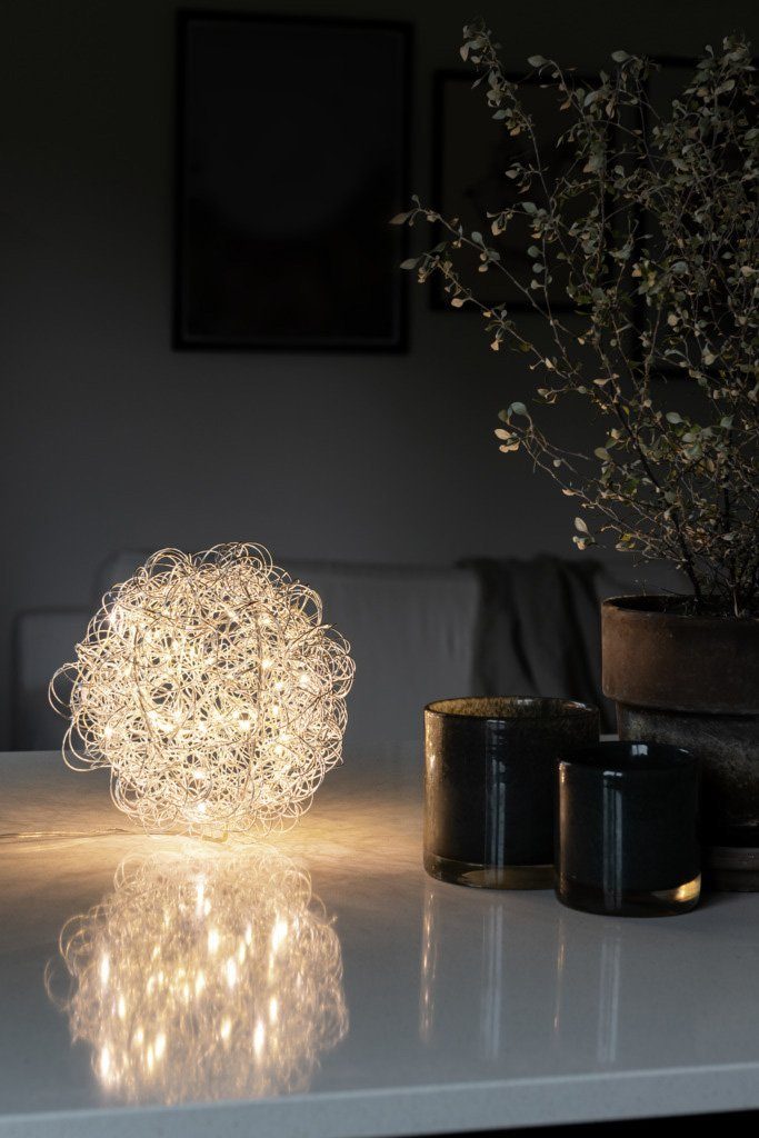 KONSTSMIDE LED Dekolicht Drahtball, Weihnachtsdeko, Warmweiß, 40 warm fest weiße integriert, Dioden LED