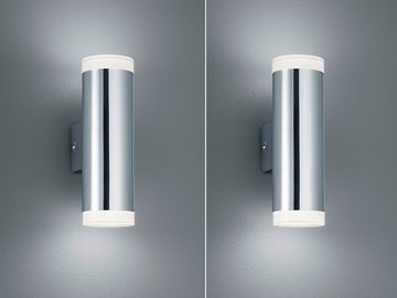 meineWunschleuchte Spiegelleuchte, LED fest integriert, Warmweiß, 2er Set Updown Badezimmerlampen Wand Gäste WC Bad-lampen, Höhe 17cm