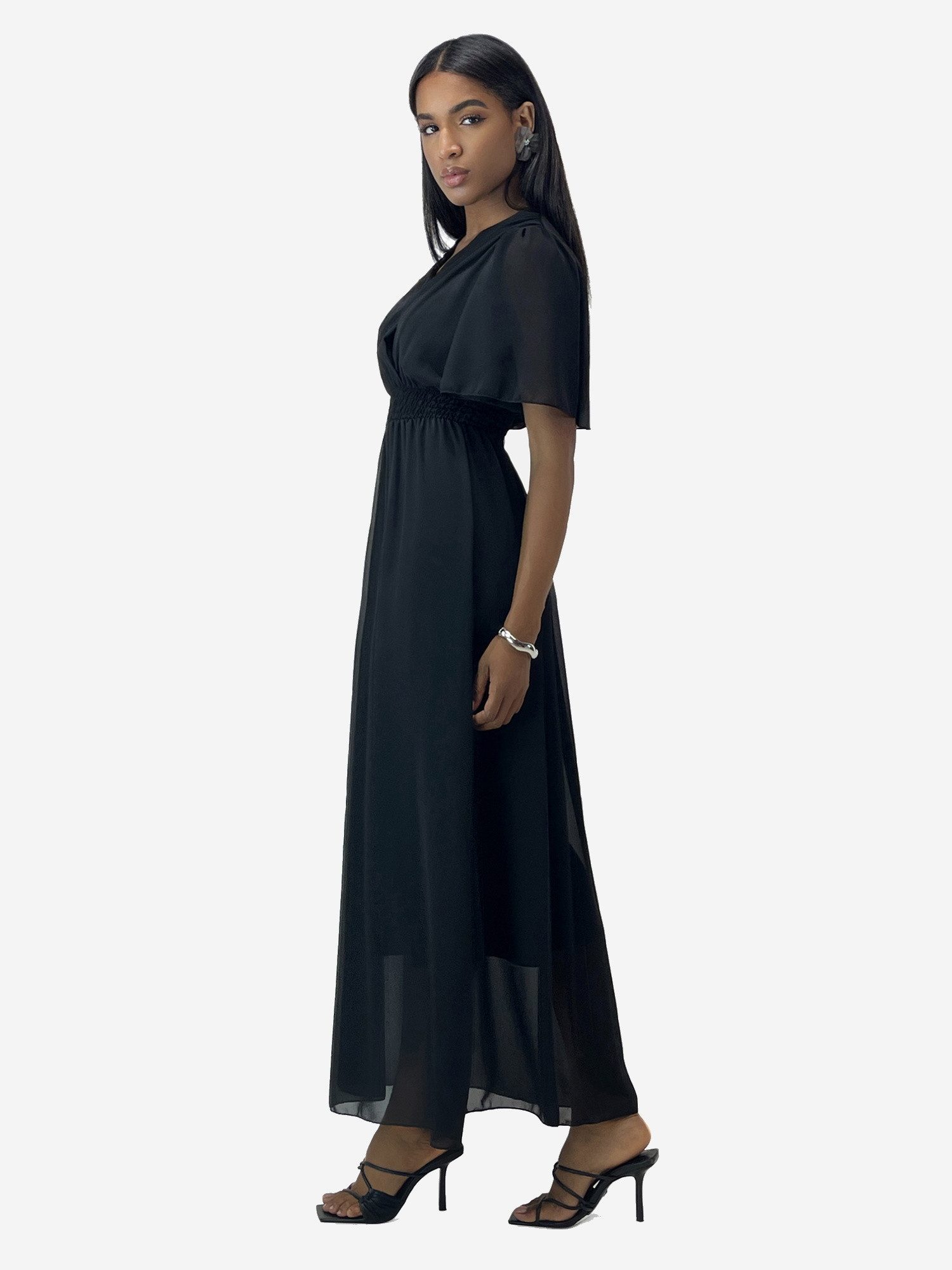 Elara Maxikleid Damen Sommer Maxikleid mit V-Ausschnitt Elegant
