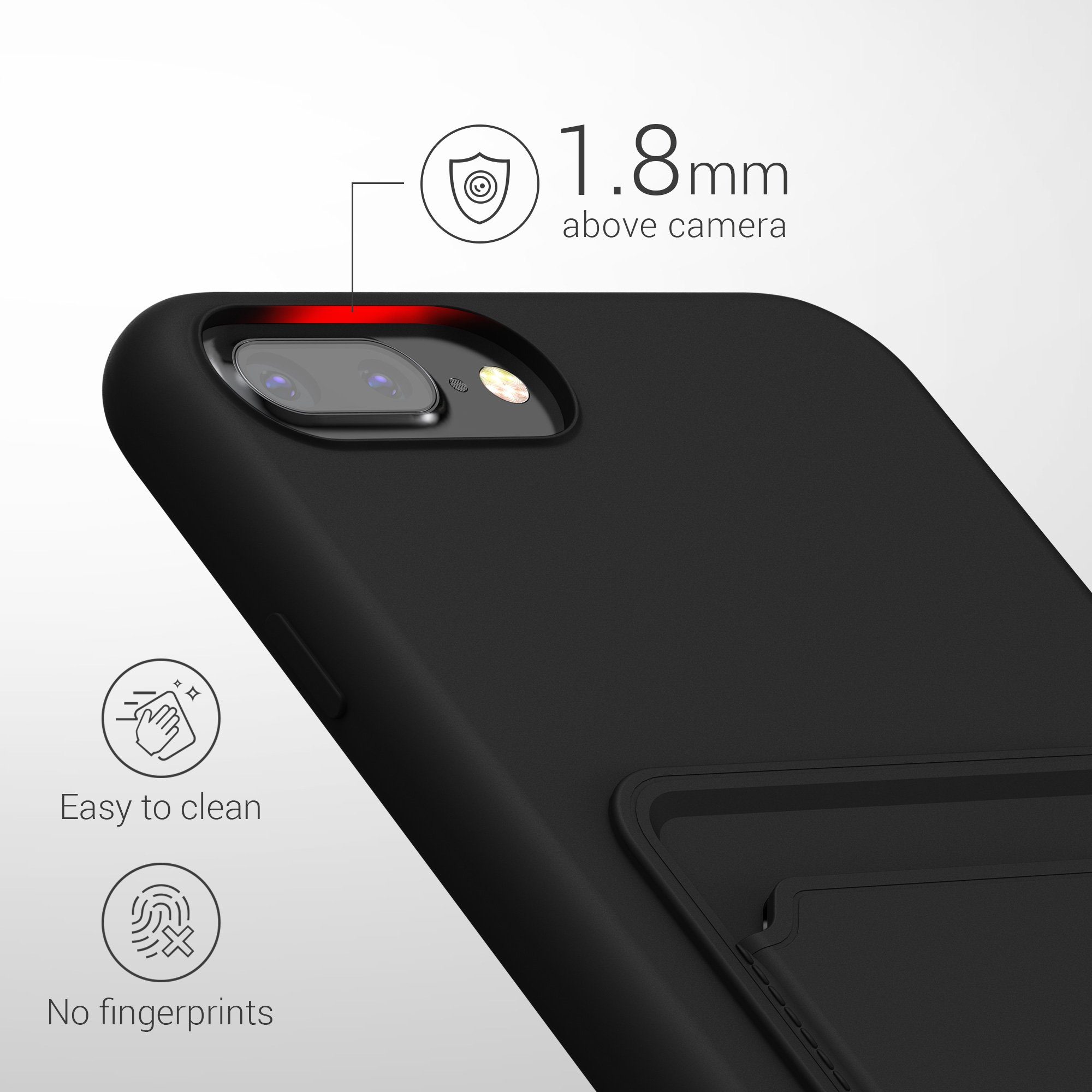 kwmobile Handyhülle Hülle für Apple iPhone 7 Plus / 8 Plus, Handyhülle mit Fach für Karten - Handy Cover Case