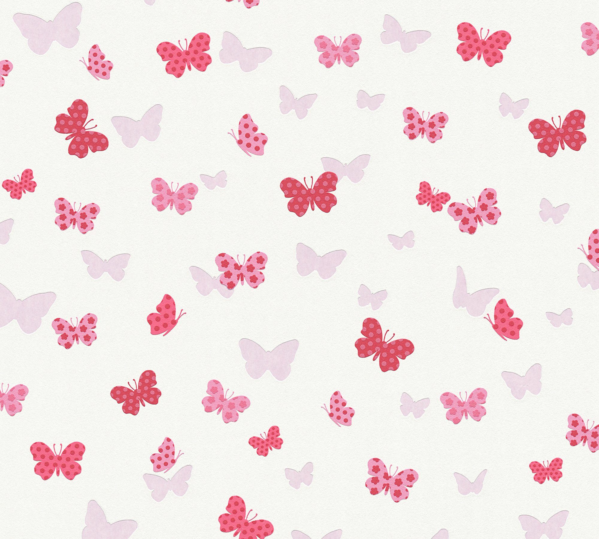 Création Vliestapete Attractive, A.S. Kinderzimmer Schmetterling Tapete rosa/weiß/rot