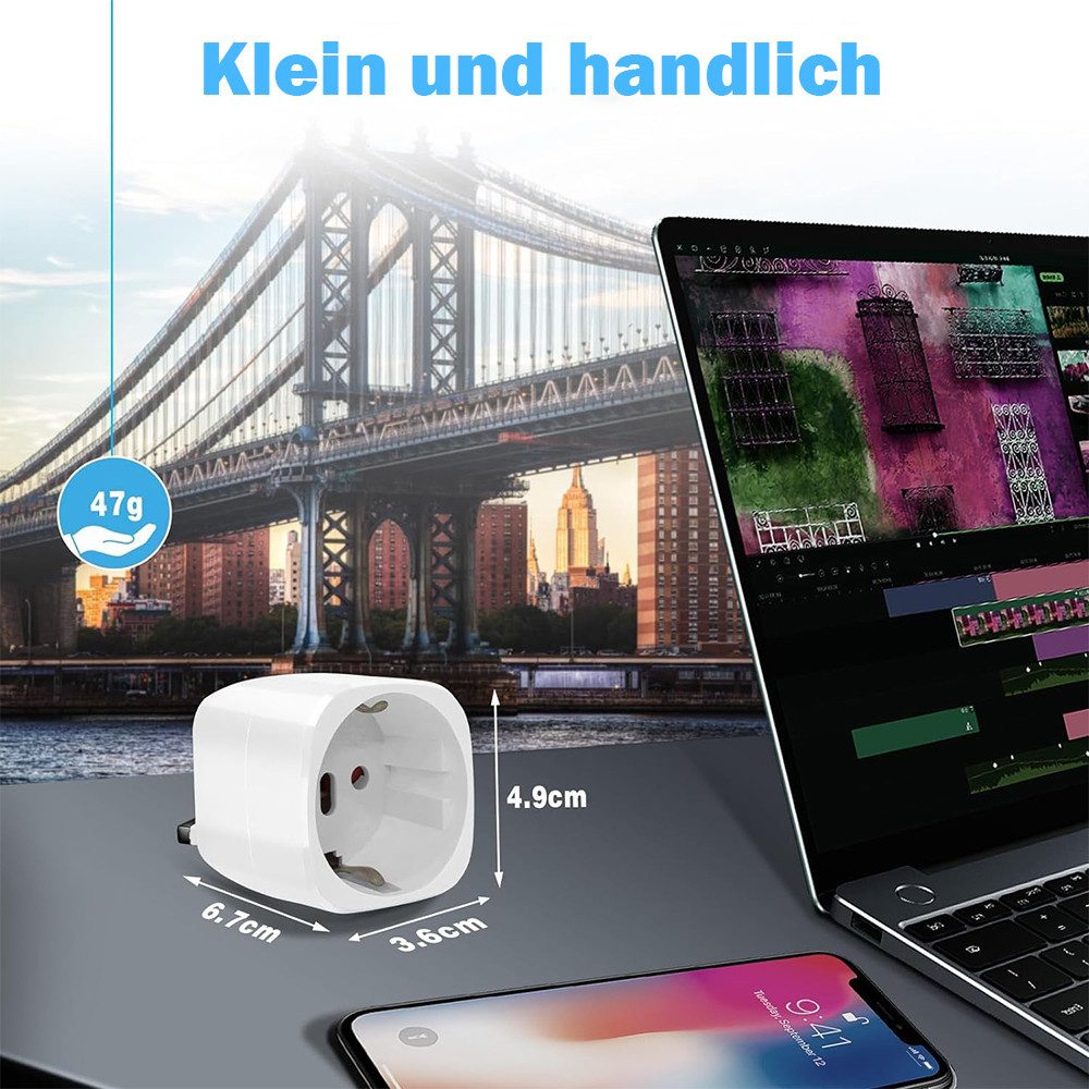 TUWENA 2 Stück Reiseadapter, UK USA Adapter Steckdose Deutschland Plug Reiseadapter, Steckdosenadapter für EU zu USA/England/Irland/Kanada/Mexiko/Dubai
