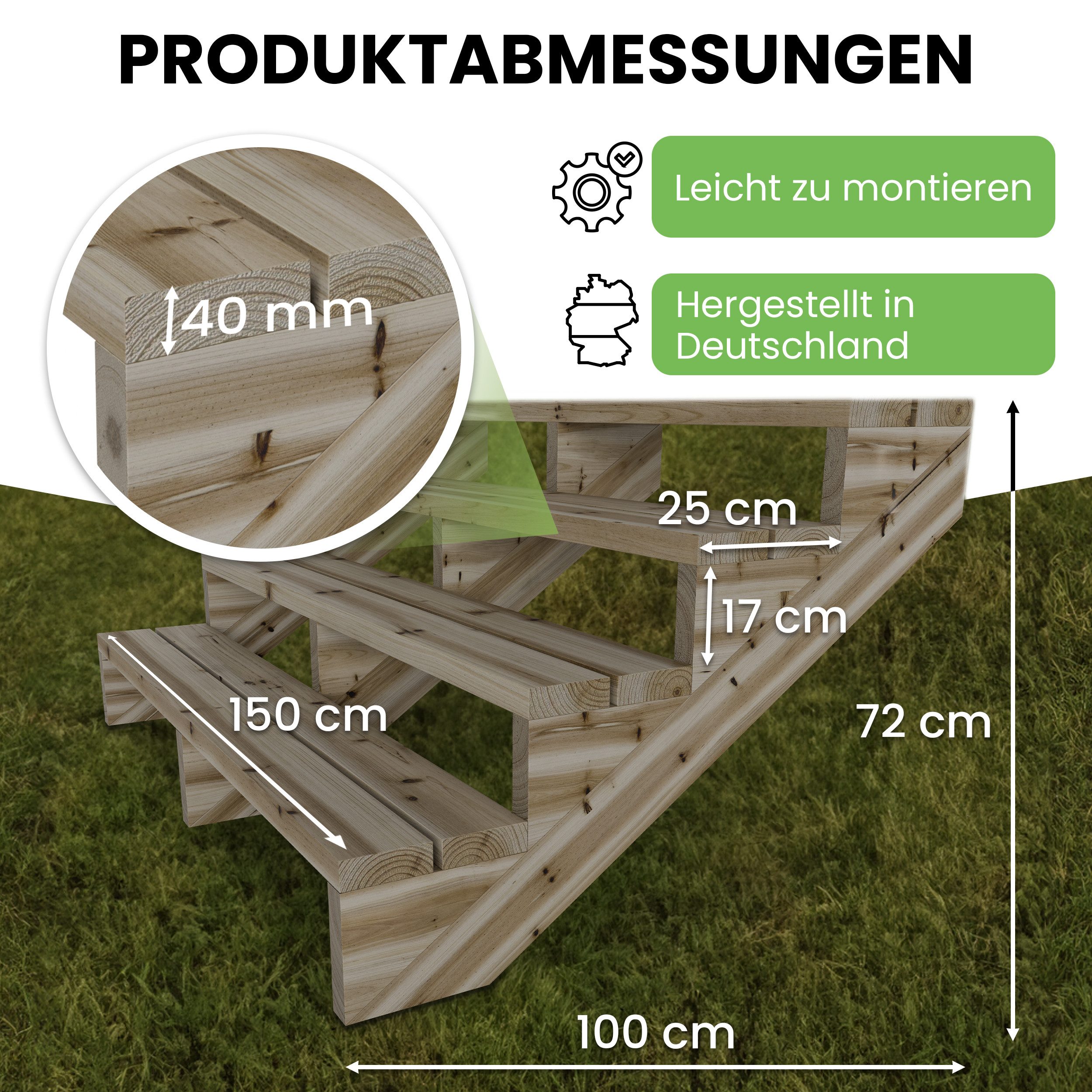 Gartenwelt Riegelsberger Außentreppe Terrassentreppe Kiefer kesseldruckimpr günstig online kaufen