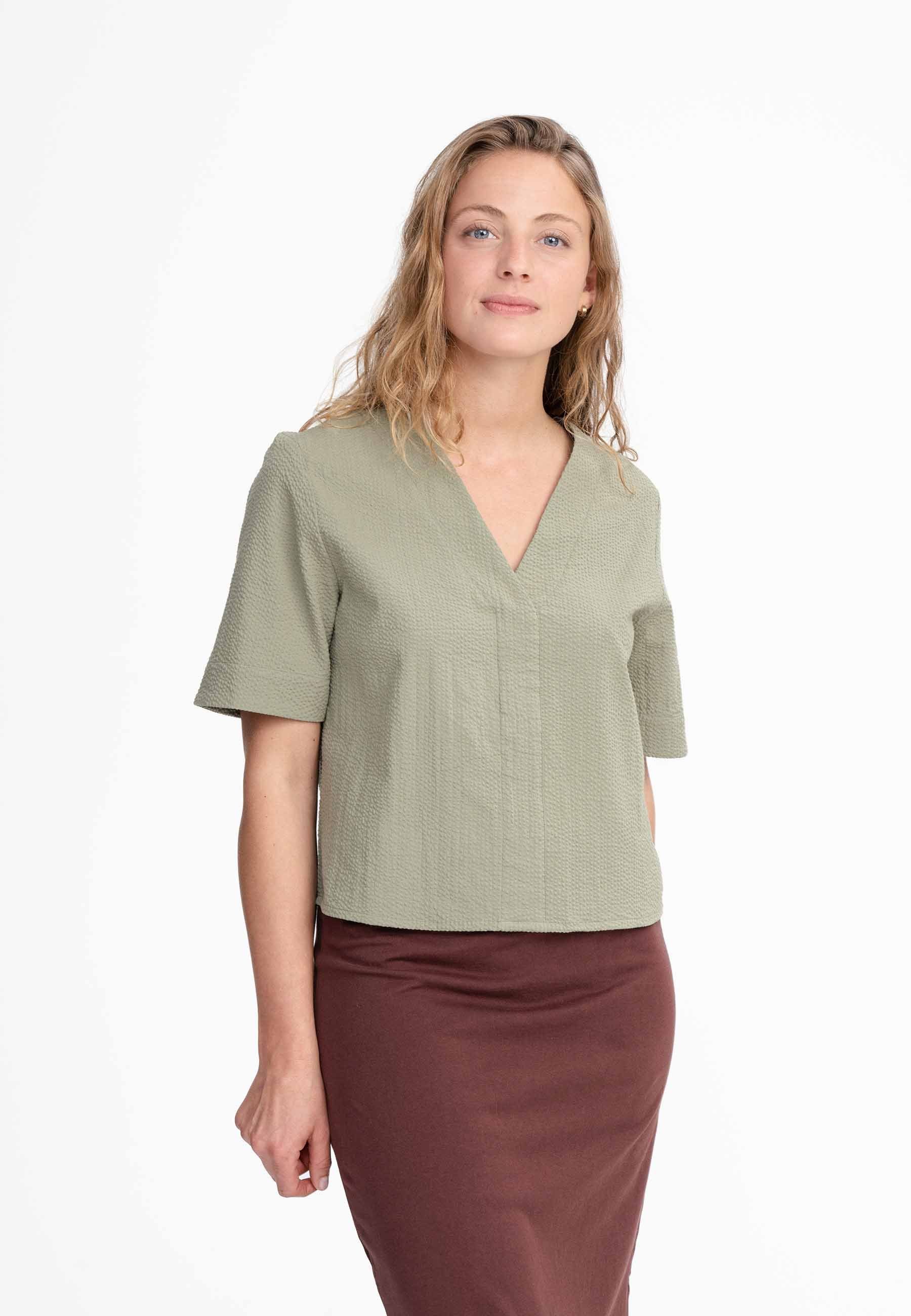 MELA Kurzarmbluse Bluse Style NALA clean