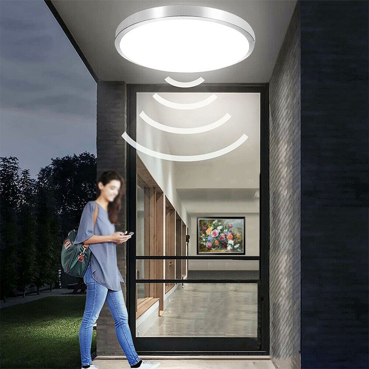 Deckenleuchte Bewegungsmelder, oyajia cm 5.5 LED mit Ø26 x Deckenlampe 15W