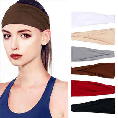 CALIYO Haarband 6 Stück Stirnbänder Damen Frauen Breites Haarband Haarreifen für Mädchen Boho Knot Elastische Lauf Yoga Kopfwickel Haarbänder Elastische Haarschmuck…