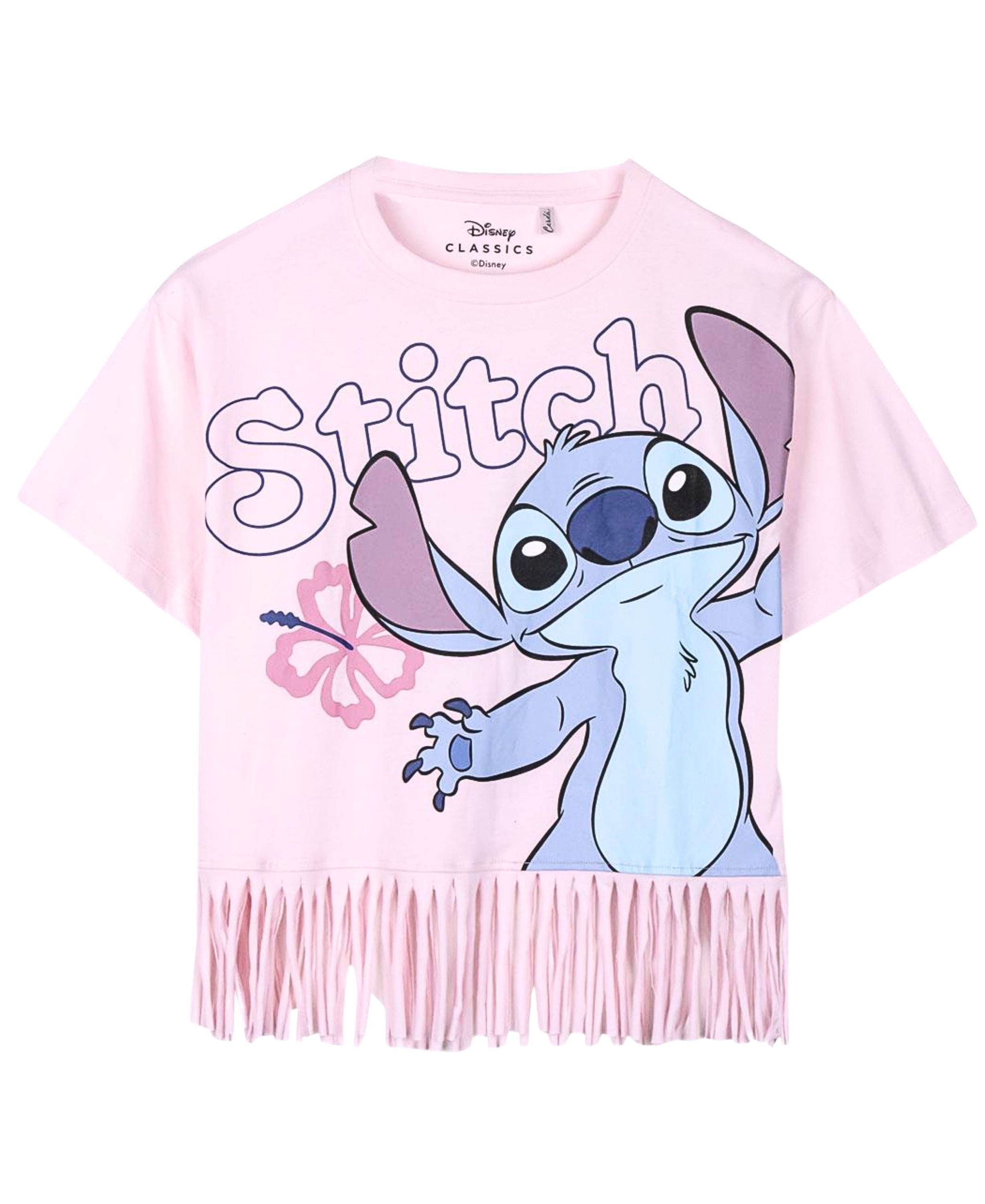 Lilo & Stitch T-Shirt Mädchen Shirt mit Fransen aus Jersey Gr. 116 - 164 cm