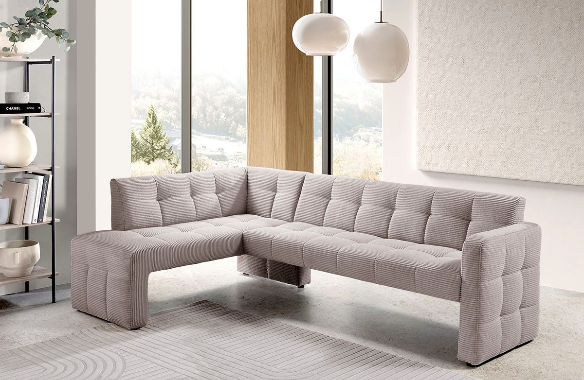 exxpo - sofa fashion Essbank Barista, bequem und elegant, hohe Bodenfreiheit, Eckbank Barista bequem und elegant, hochwertige Detailverarbeitung – Bild 2 von 3
