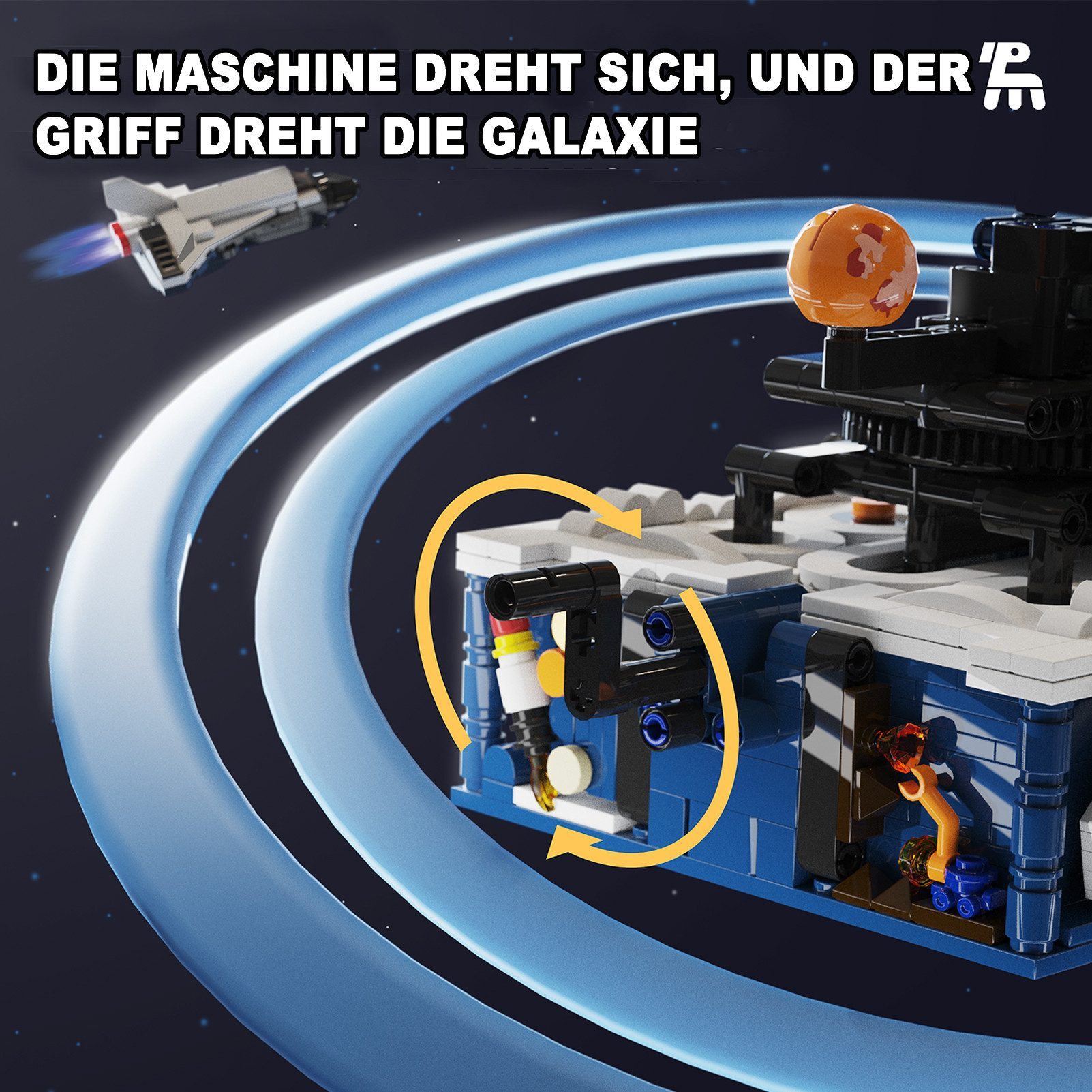 Esun Rotating Solar System Building Toy, 775-Piece Space Exploration Building Blocks (Set, 775 Pieces, Complete Set), Building Block Set for Children 8+ Years Old Toy