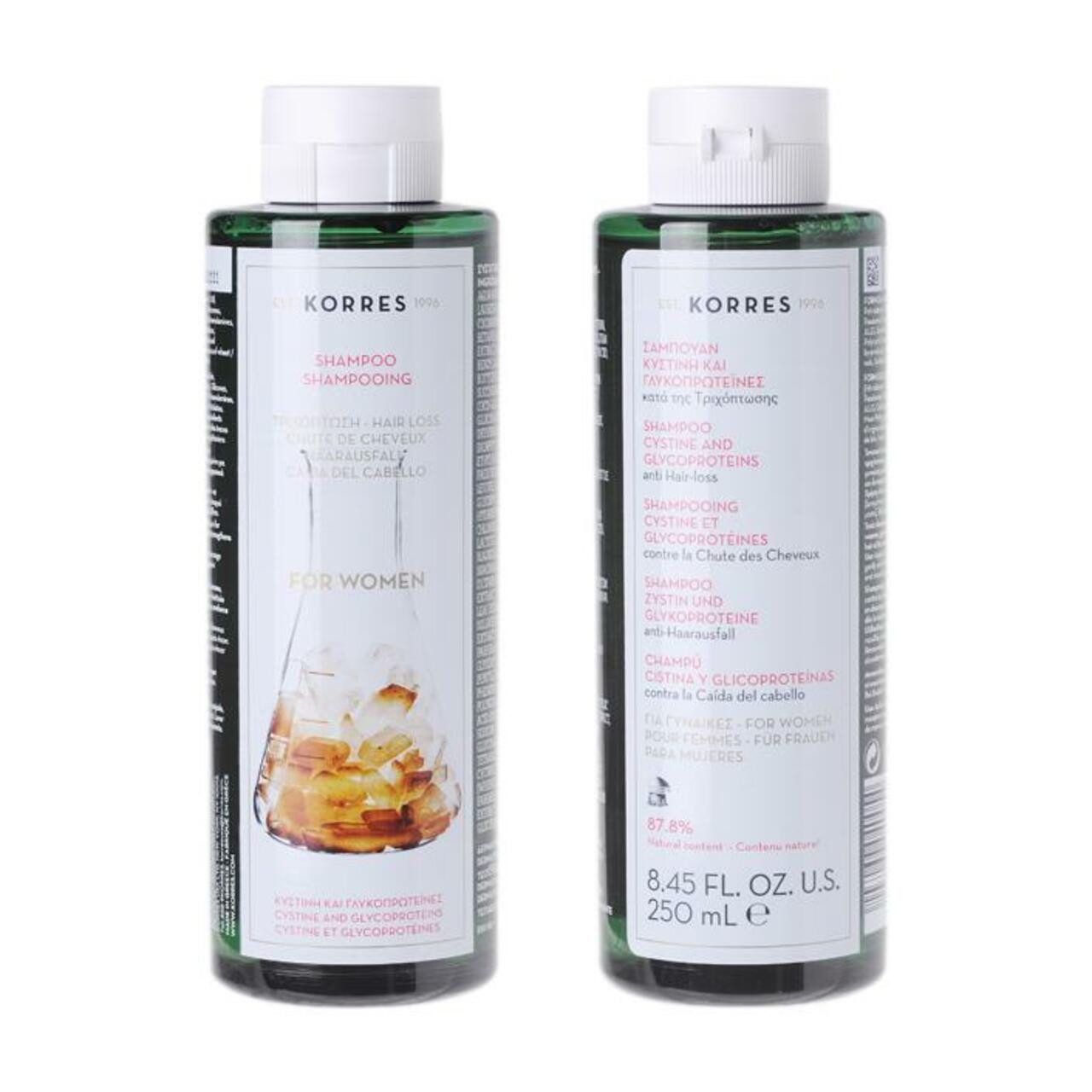 Korres Haarshampoo Cystine & Glycoproteins Shampoo, Stärkt das Haar von der Wurzel bis in die Spitzen