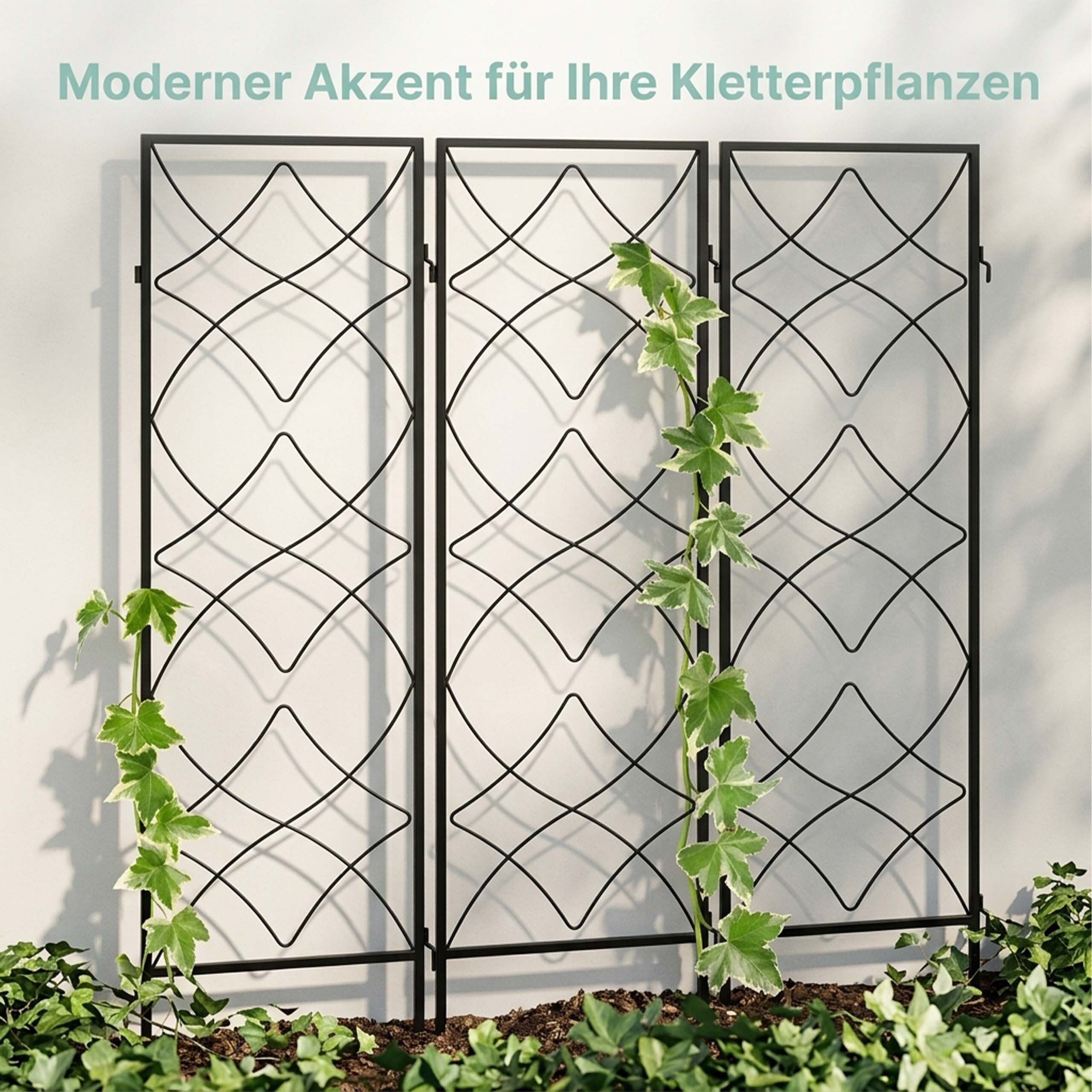 relaxdays Rankgitter Metall im 3er Set, 3 St. – Bild 2 von 5