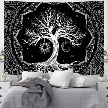 Wandteppich Wandteppich Baum des Lebens Tapisserie Trippy Mandala Wandteppich, Fivejoy, 150*130CM