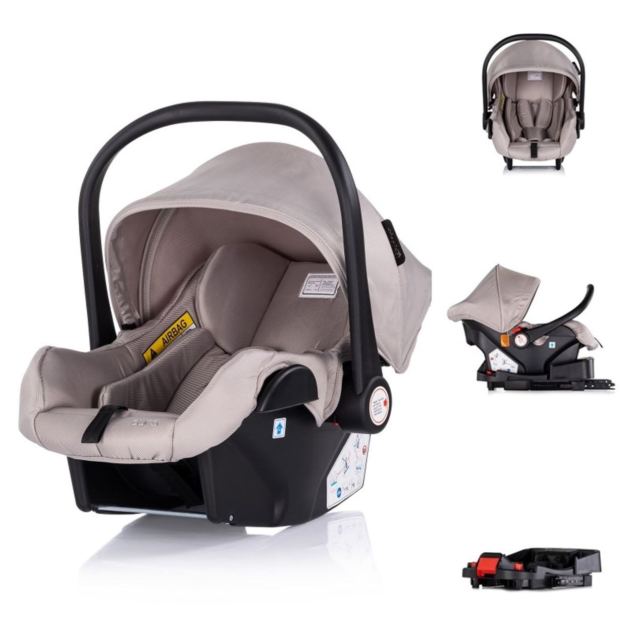Chipolino Babyschale Set Babyschale Isofix Aura, ab: 0, bis: 1.25, i-Size (40 - 85cm) verstellbar
