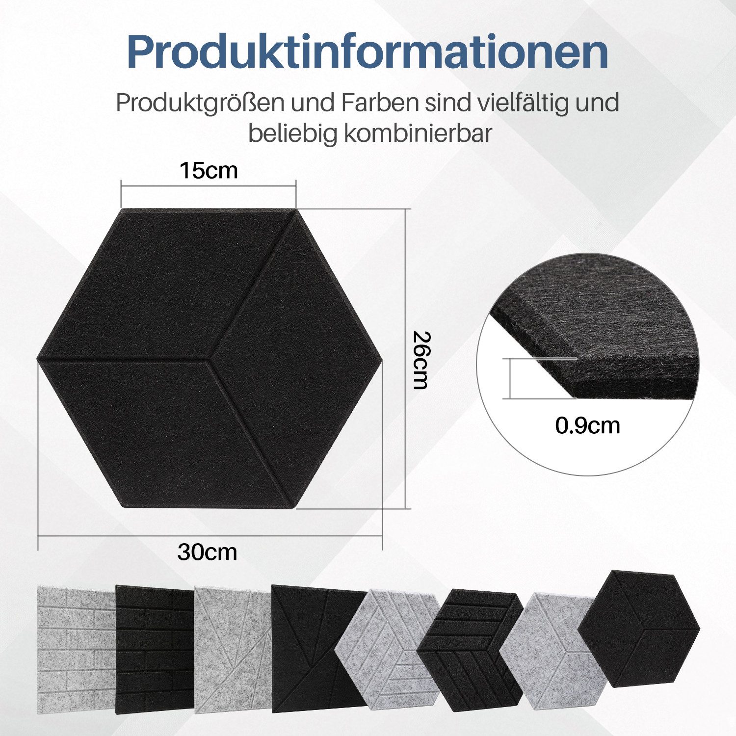 Clanmacy Akustikplatte 18 stuks Akustikplatten Hexagonal günstig online kaufen
