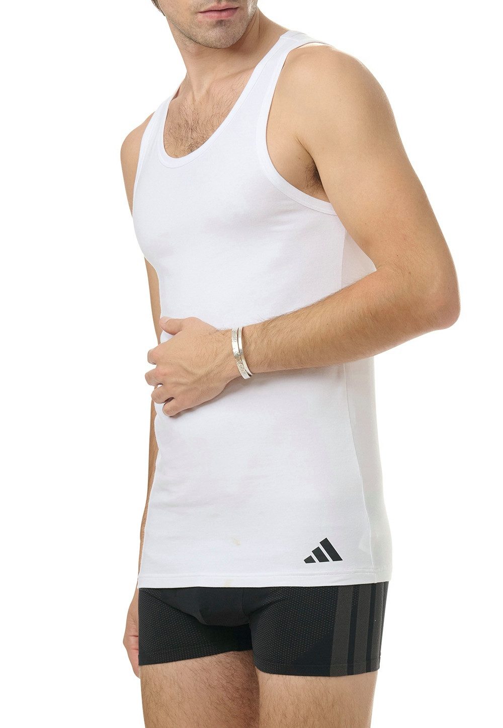adidas Sportswear Tanktop Active Flex Cotton (2er Pack) Baumwoll-Mix, elastisch, Rundhalsausschnitt