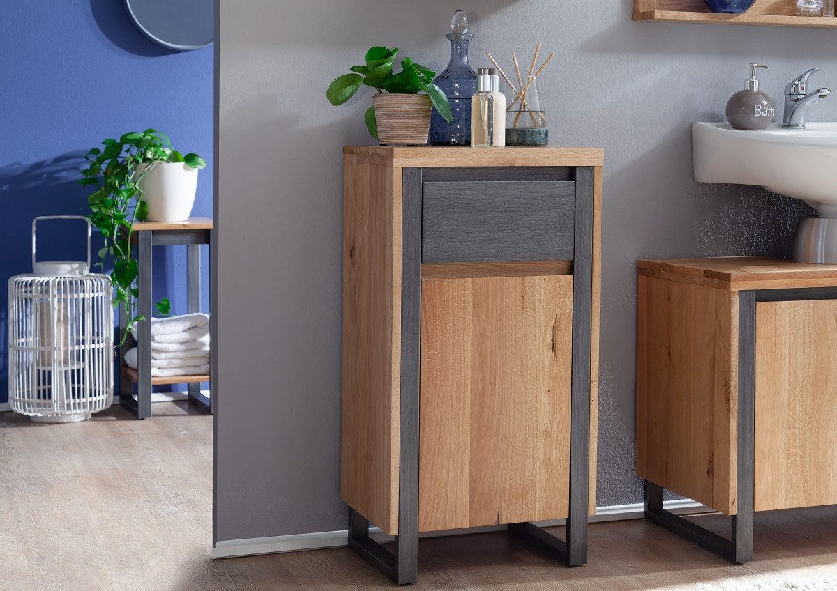 Unterschrank Badunterschrank 45x85cm 'Taipeh' Wildeiche massiv