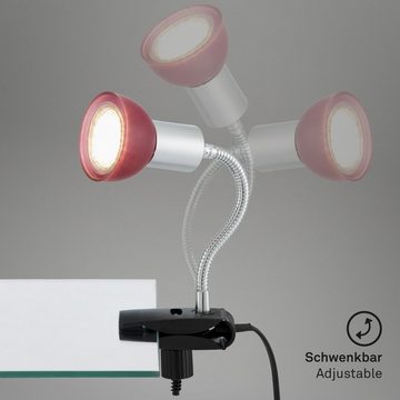 Briloner Leuchten Klemmleuchten 2989-012P, LED wechselbar, Warmweiß, titanfarbig, GU10