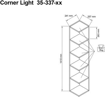BEGA OFFICE Eckregal Corner Light, mit 5 offenen Fächer, Regal in 2 Farbausführungen