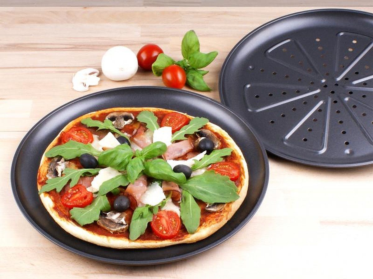 CHG Pizzablech CHG 28 cm Pizza Pizzaform Pizzablech Backblech Pizzaboden (1-St) Pizzaofen