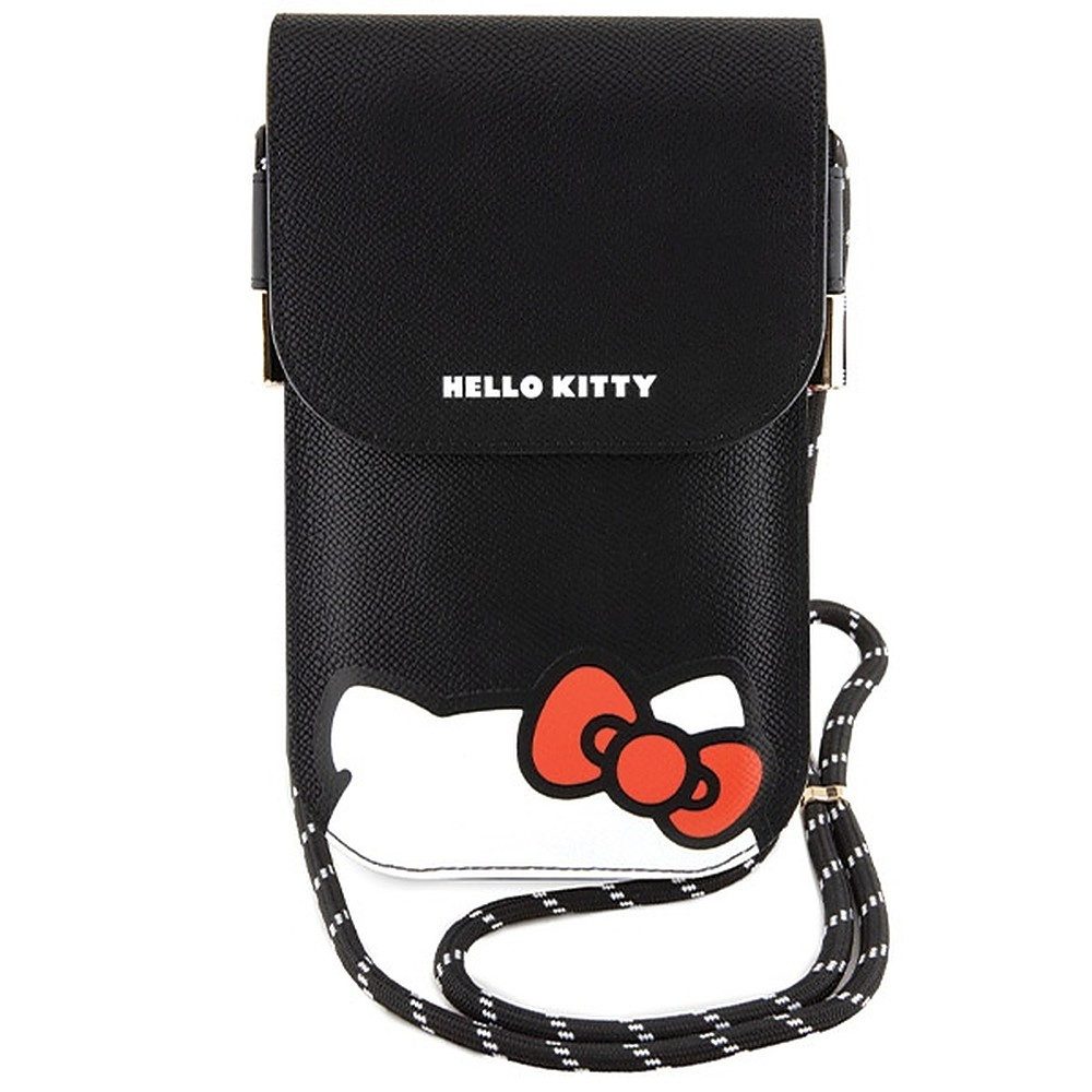 Hello Kitty Handytasche Umhängetasche Schultertasche Smartphonetasche (Spar-Set, 1-tlg), Kunstleder, Kordel, Clipverschluss, Kartenfach